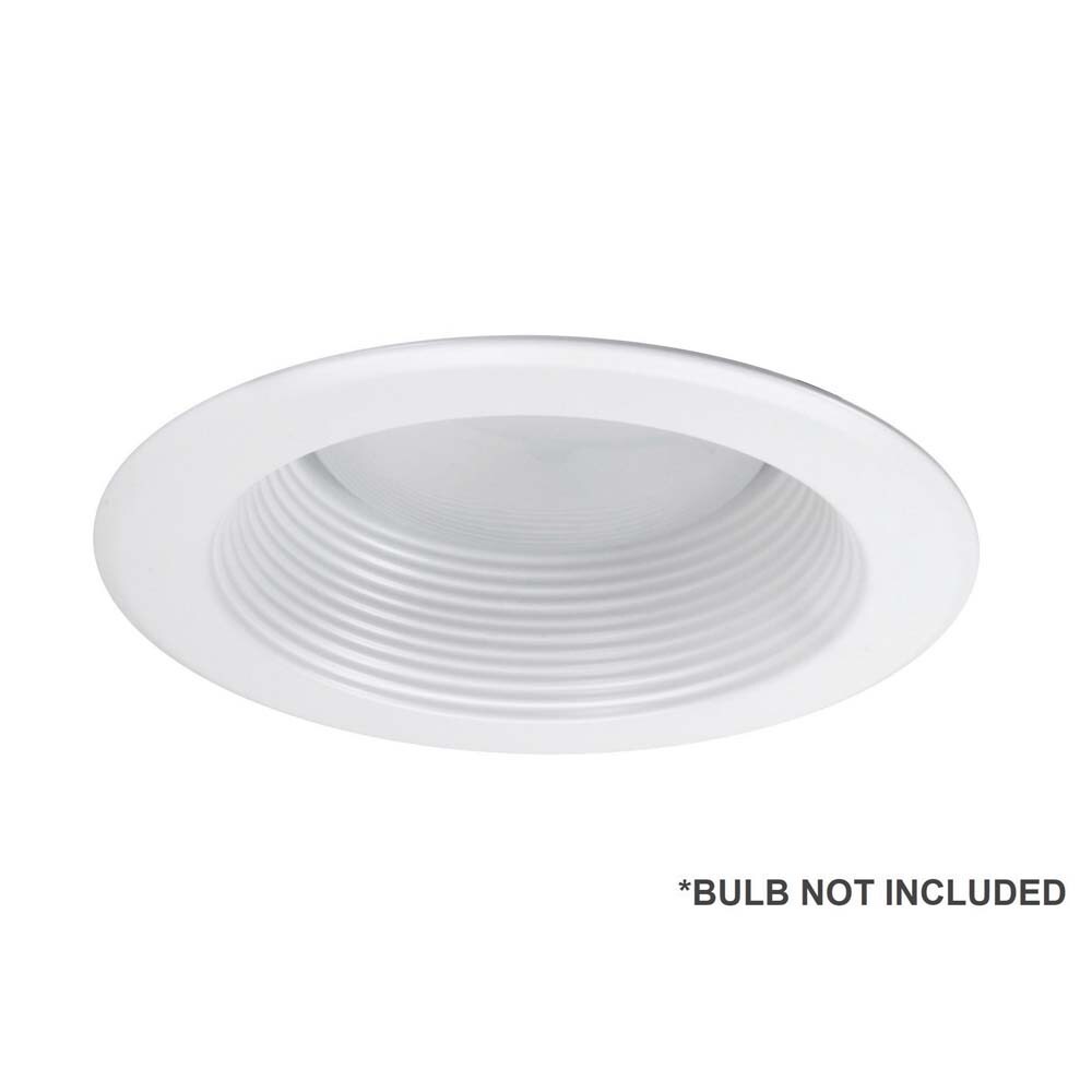 NICOR 5 in. White Recessed Shallow Cone Baffle Trim