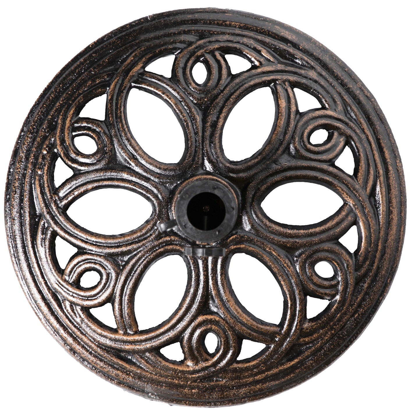 Decorative Cast Iron Patio Umbrella Base, 24 lbs Round