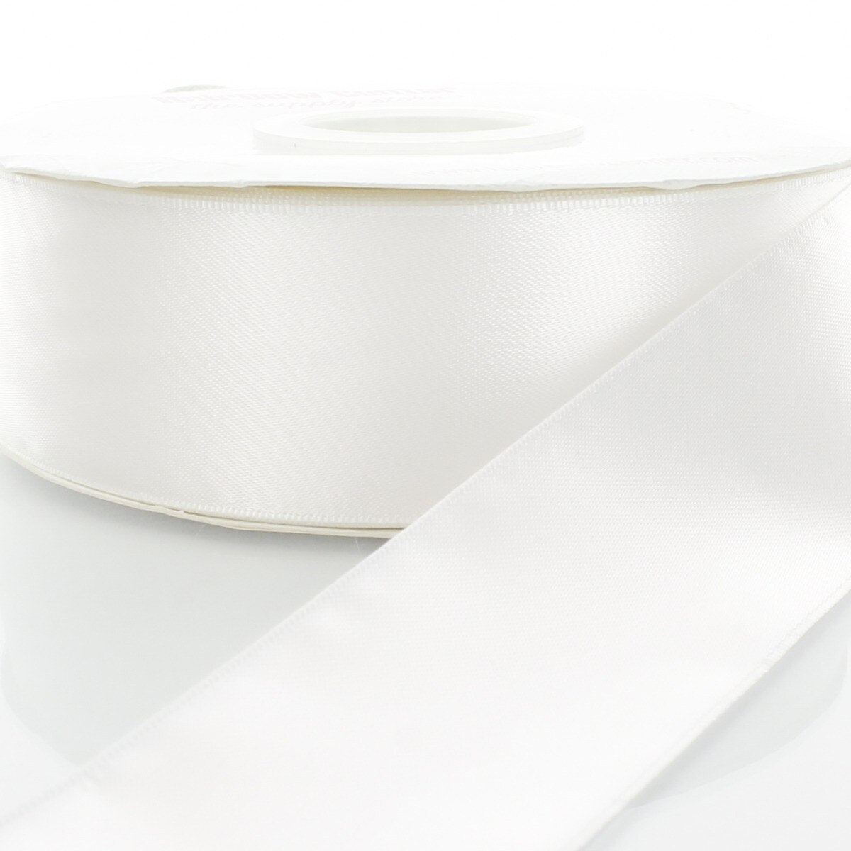 4&#x22; Double Faced Satin Ribbon 029 White 25yd