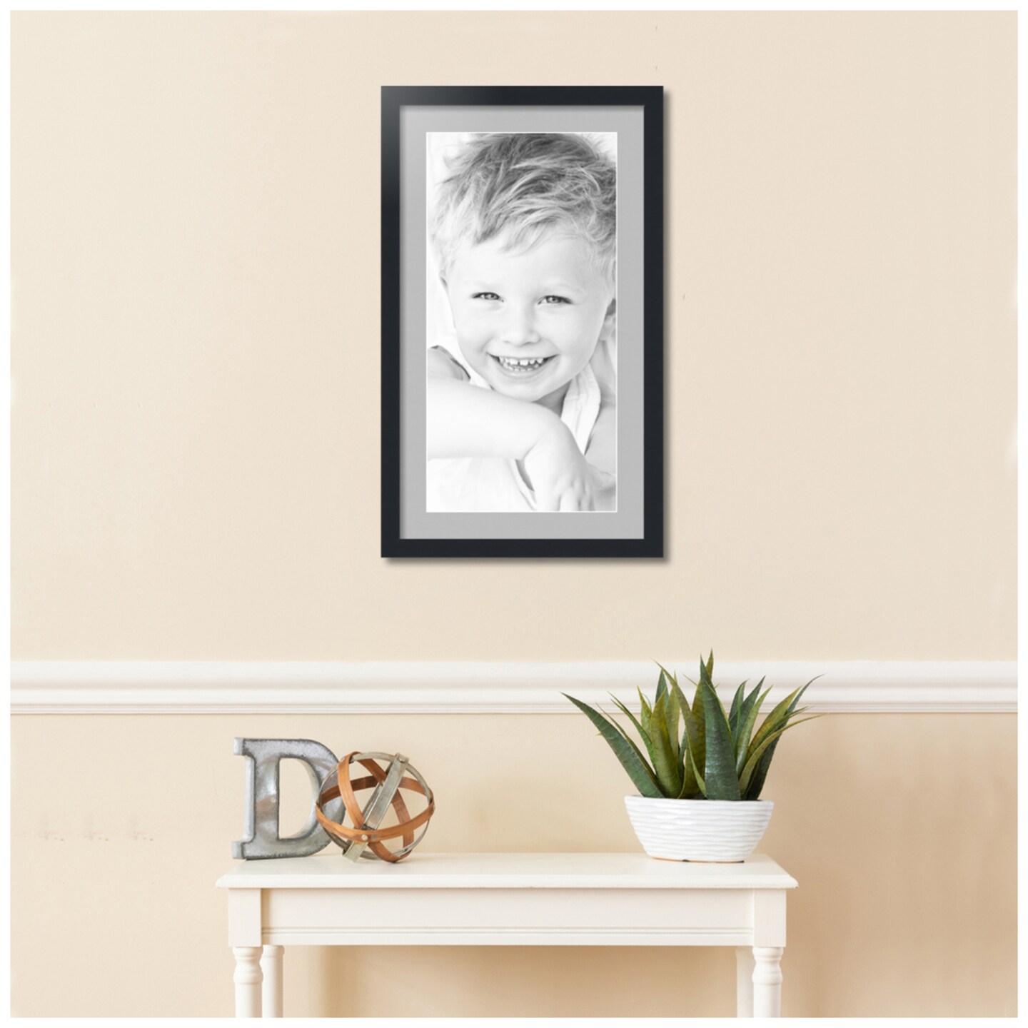 ArtToFrames 16x28" Matted Picture Frame with 12x24" Single Mat Photo Opening Framed in 1.25" Black and 2" Mat (FWM-3926-16x28)
