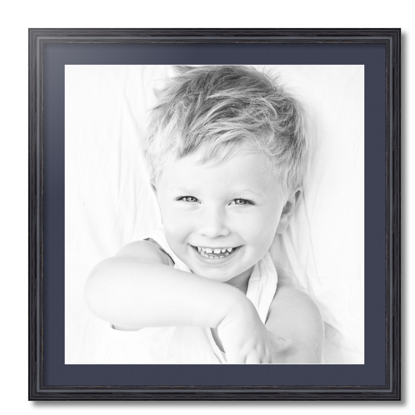 ArtToFrames 28x28" Matted Picture Frame with 24x24" Single Mat Photo Opening Framed in 1.25" Black and 2" Mat (FWM-4083-28x28)