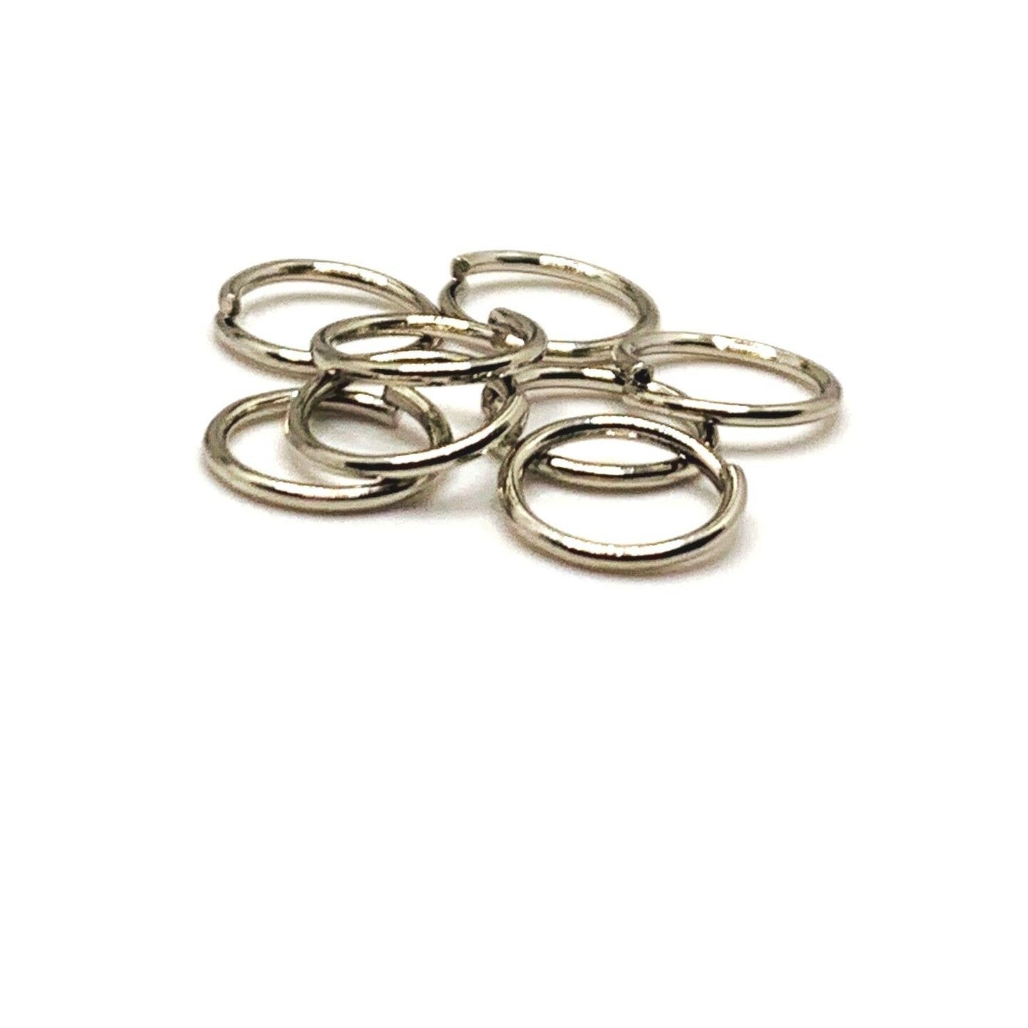 10 Pcs Bag of 8 mm 20g Silver Open Jump Rings