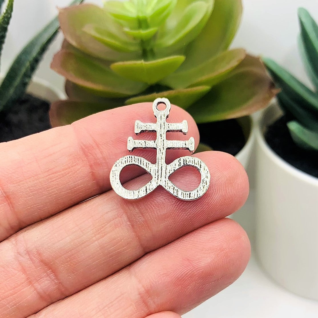 1, 4, 20 or 50 Pieces: Antique Silver Leviathan Cross, Satanic Pendant Charms