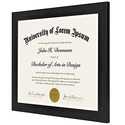 Americanflat 8.5x11 Picture Frame in Black - Use as Diploma Frame or Certificate Frame with Shatter Resistant Glass - Hanging Hardware and Easel Included for Wall and Tabletop Display