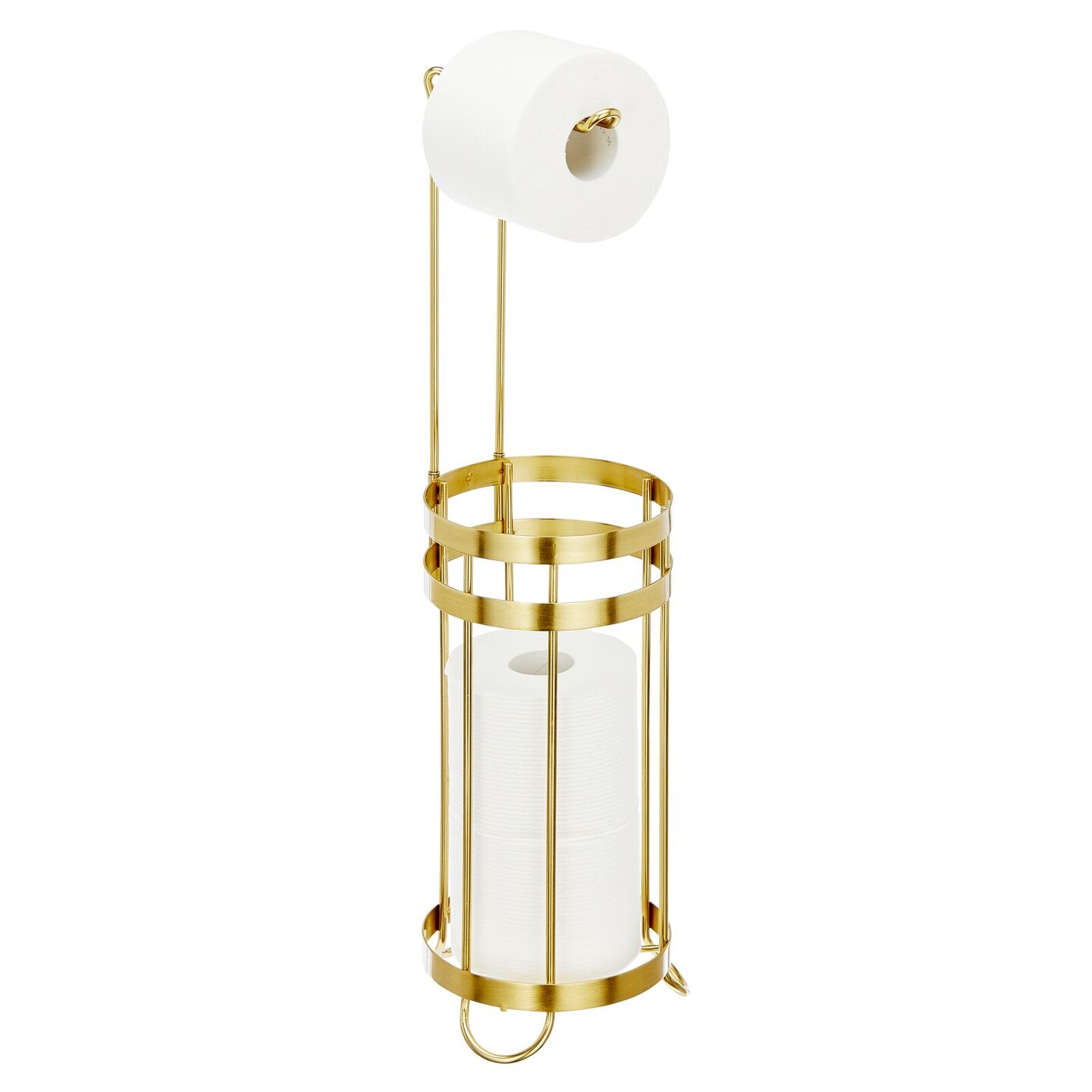 4 Rolls Storage - Free Standing Toilet Paper Holder Stand (Gold