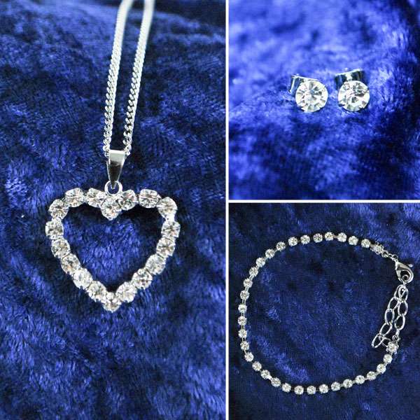 Rhinestone Heart Fashion Jewelry - JW7000S