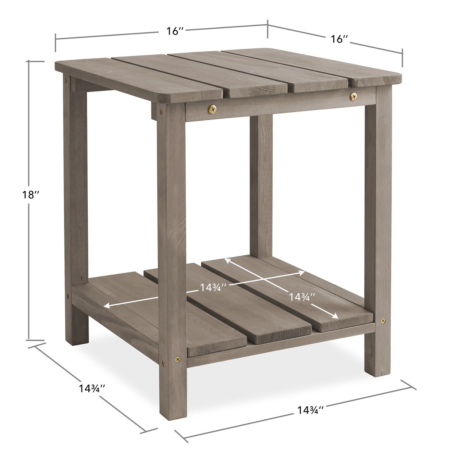 Casafield Adirondack Side Table, Cedar Wood Outdoor End Table with Shelf for Patio, Deck, Lawn and Garden
