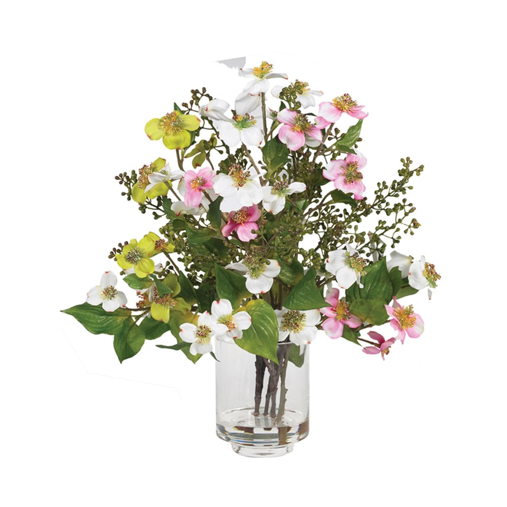 Nearly Natural   Dogwood Silk Flower Arrangement - Assorted