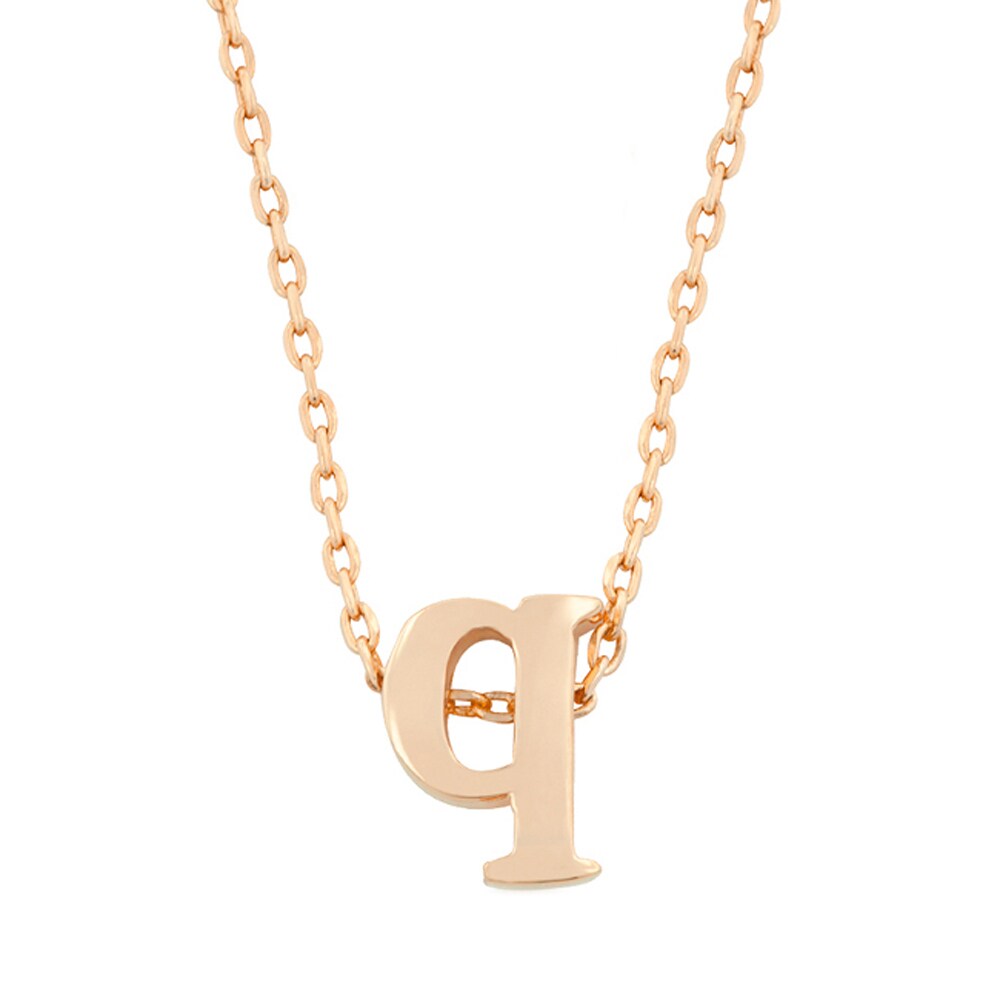 J Goodin   Rosegold Finish Initial Q Pendant