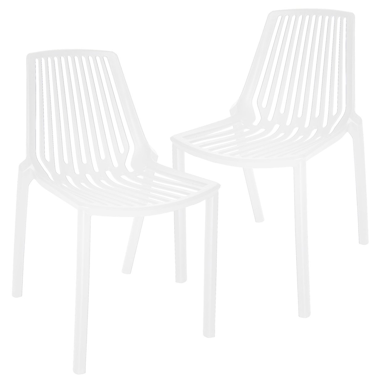 Leisuremod Acken MidCentury Modern Plastic Dining Chair, Set of 2