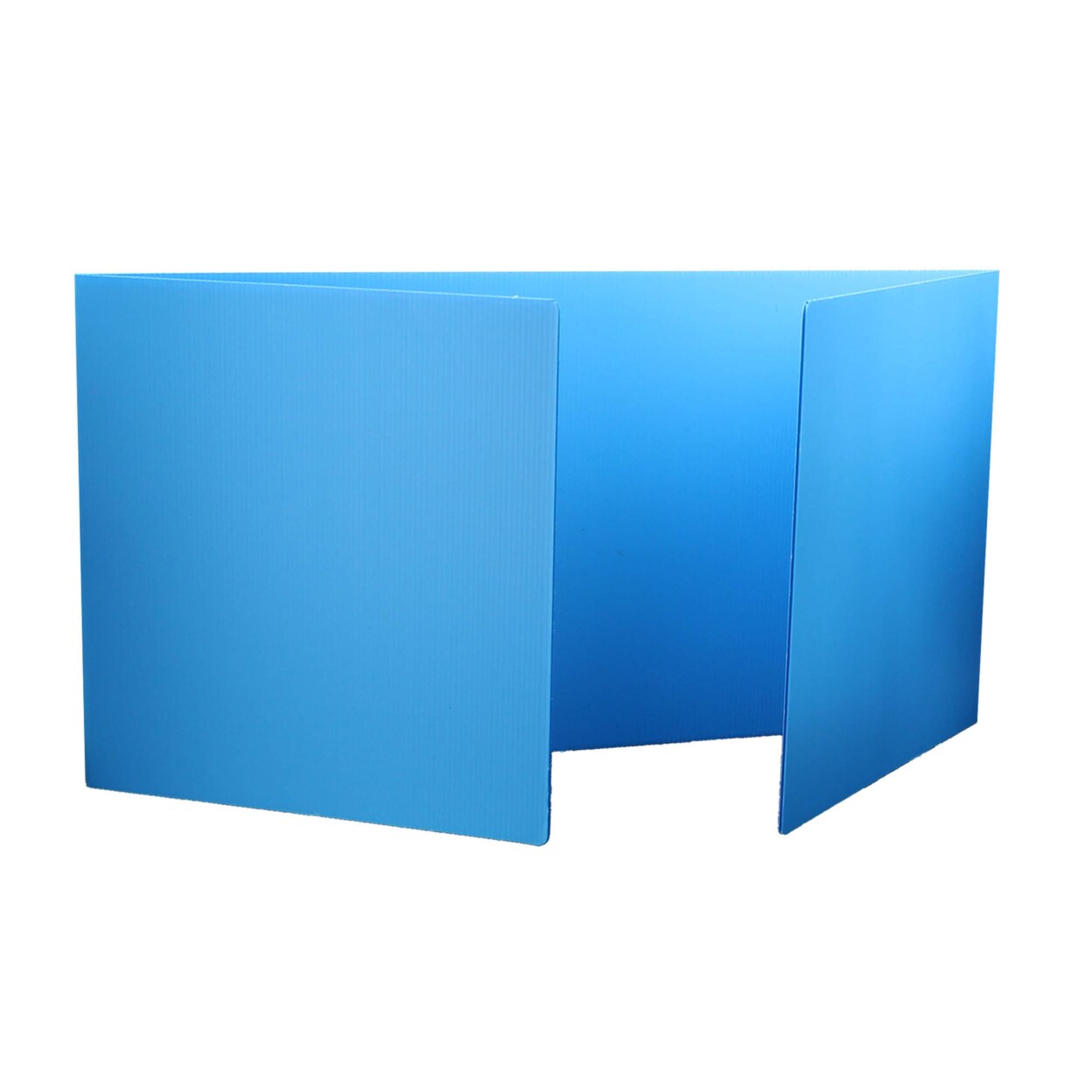 Flipside Products Blue Premium Corrugated Plastic Study Carrels, Pack Of 24