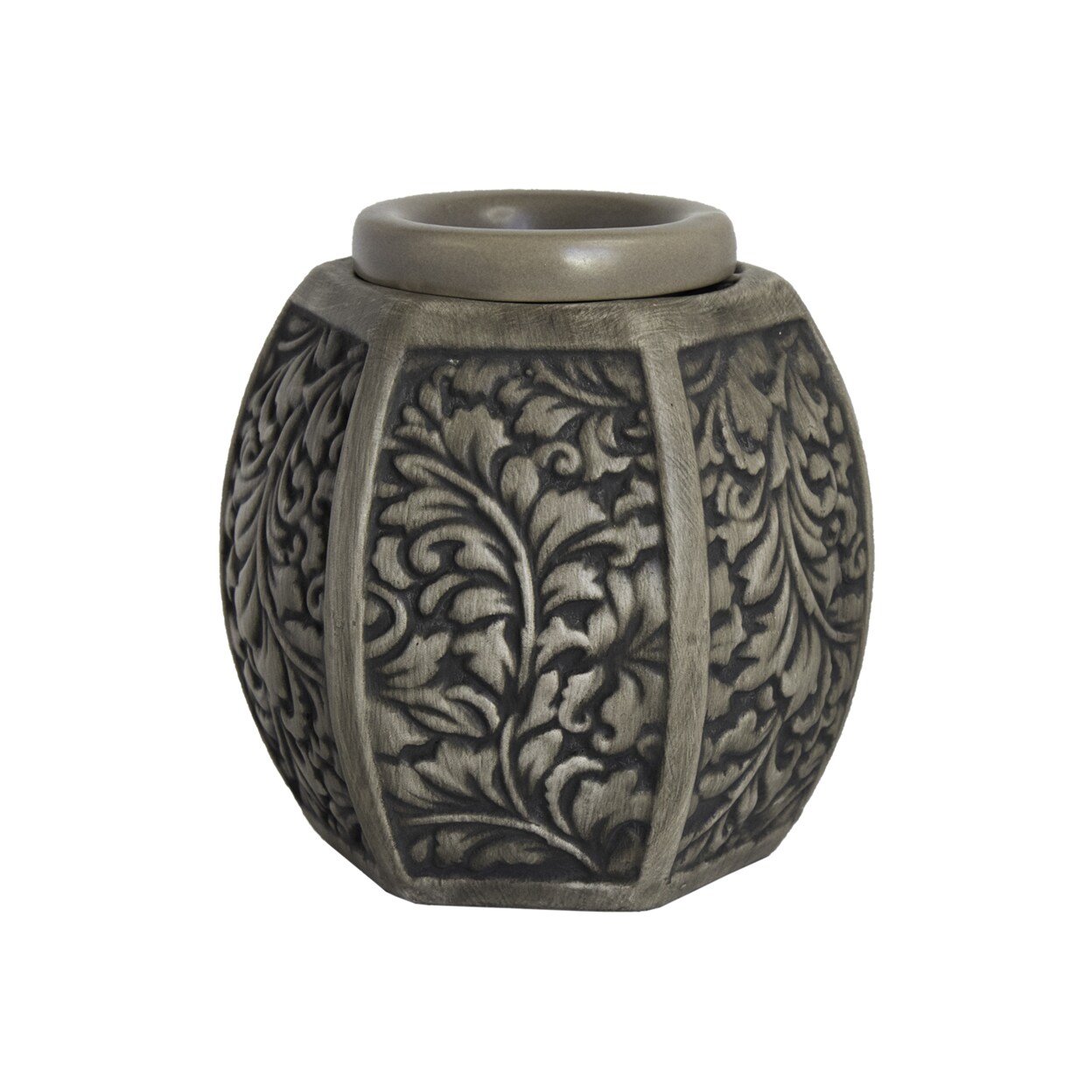 Common Scents Scentsationals Scented Carved Laurel Full Size Ceramic Wax Warmer - Grey