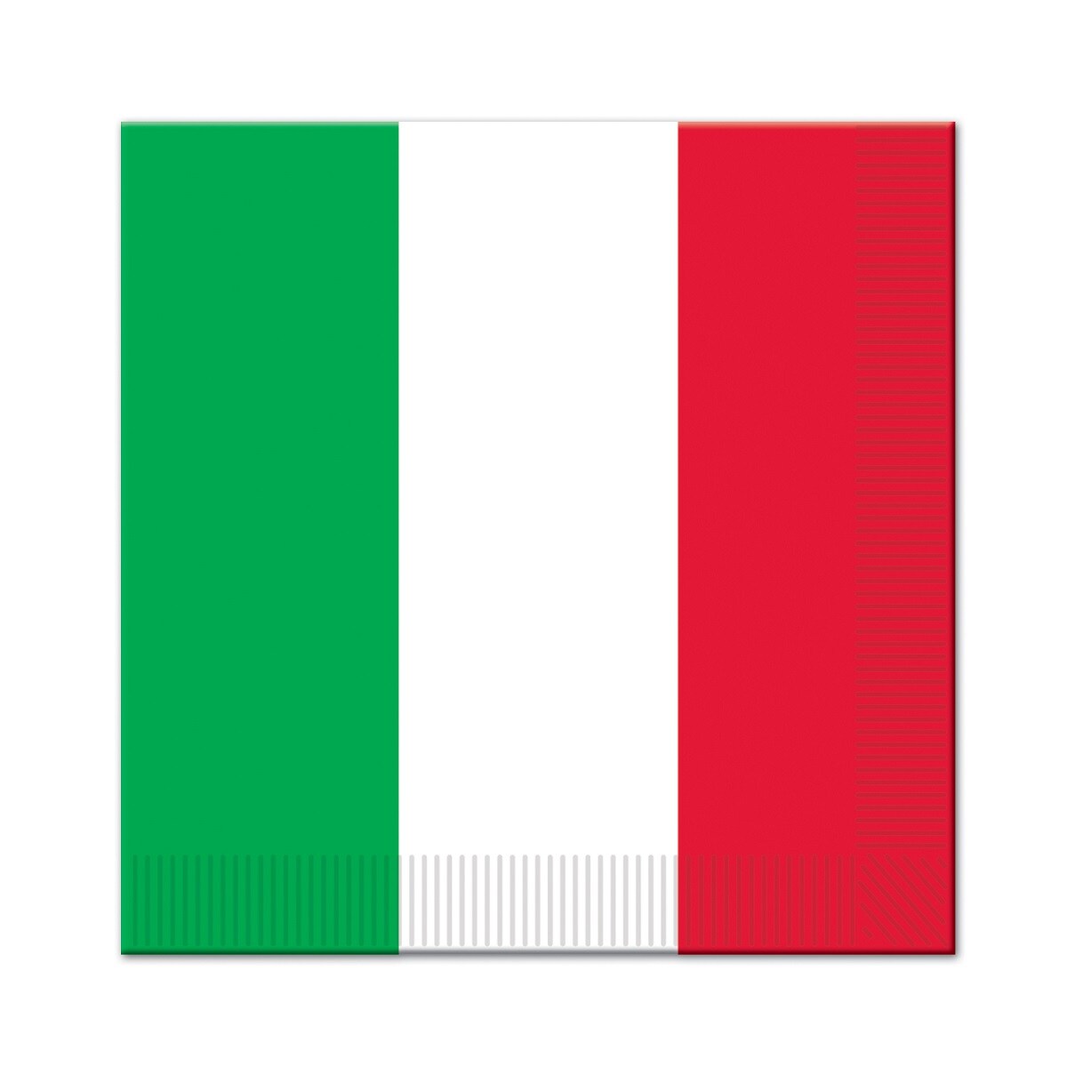 Party Central Club Pack of 192 Green and Red Italian Flag Square Disposable Luncheon Party Napkins 6.5&#x22;