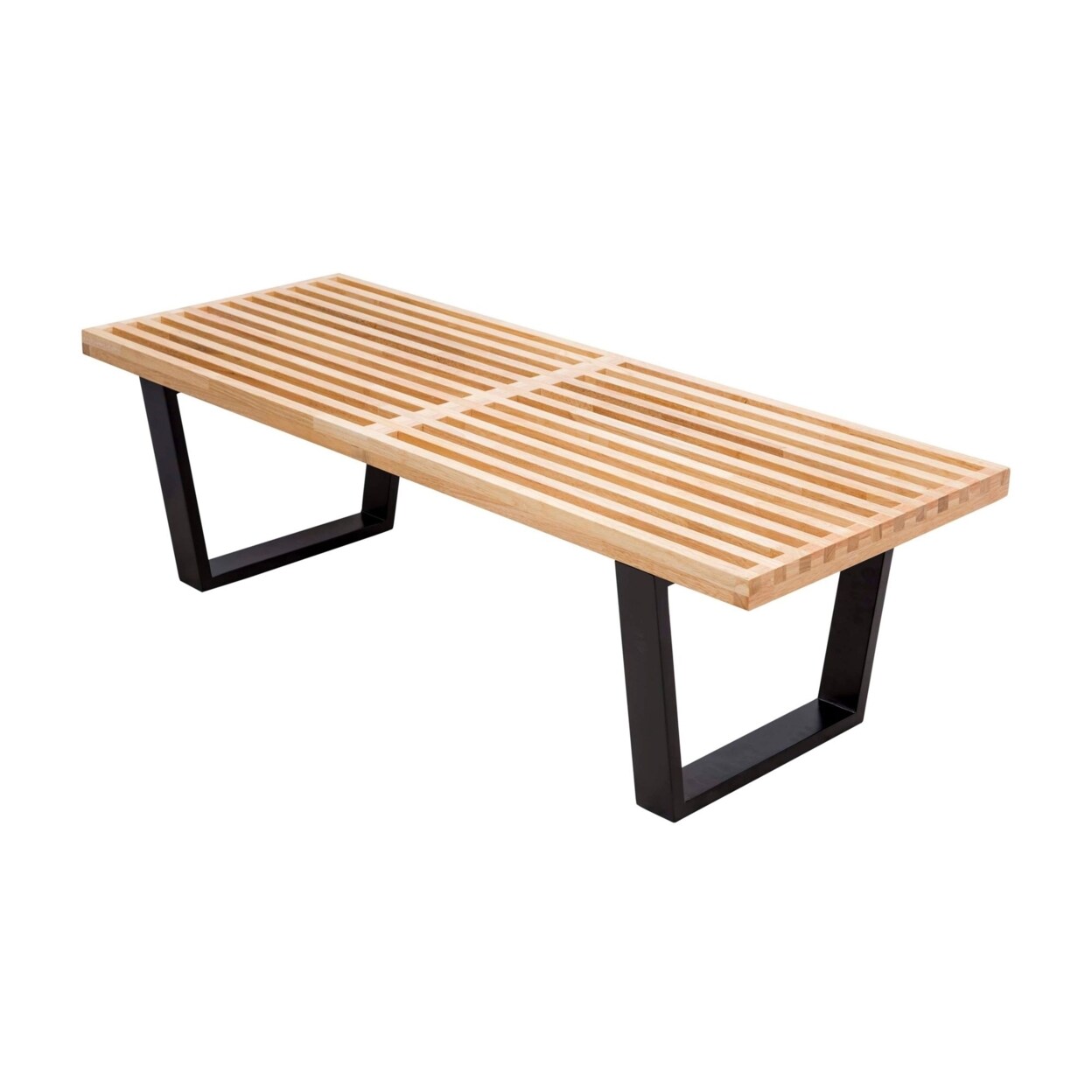 Leisuremod Mid-Century Natural Inwood Platform Bench - 4 Feet