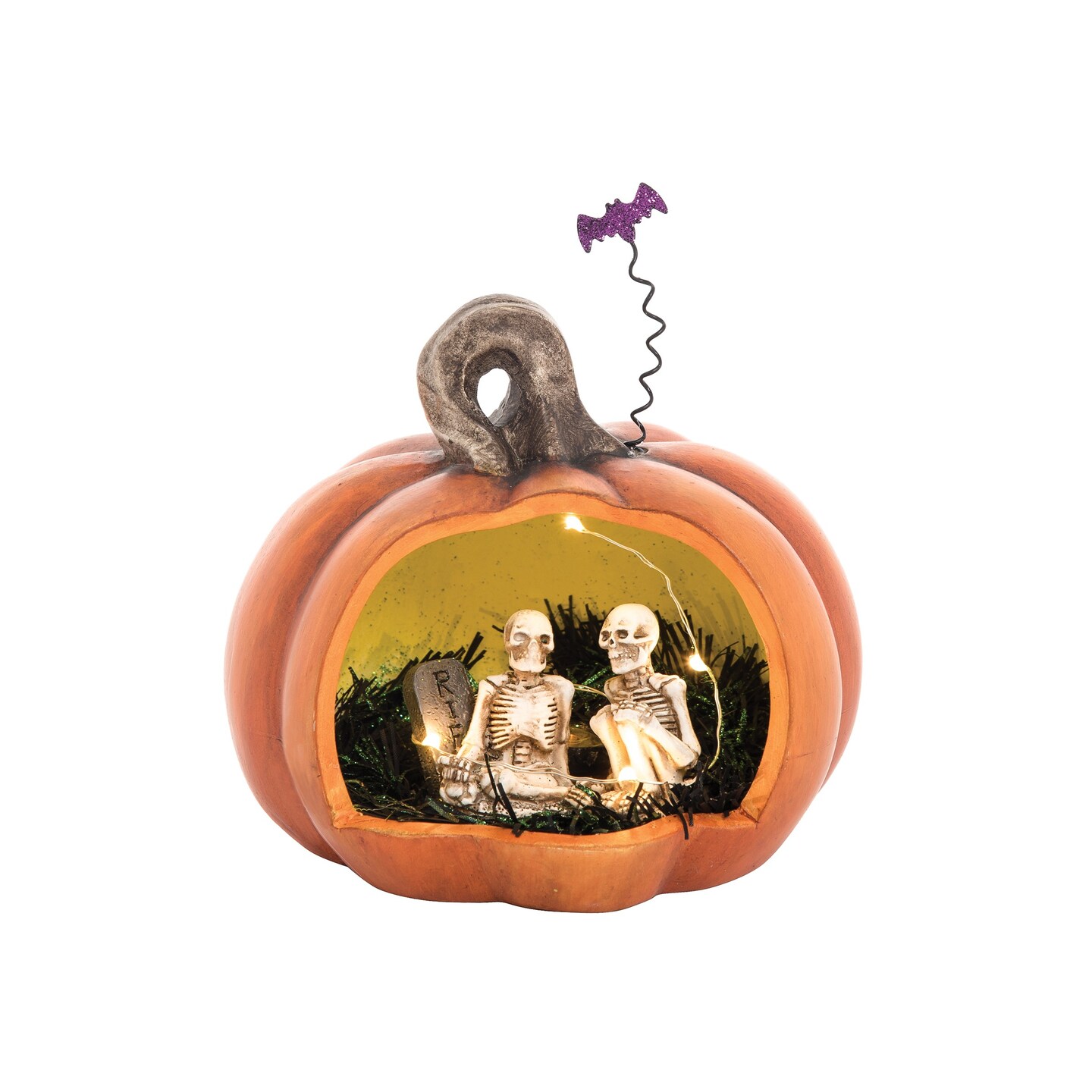 Light-Up LED Graveyard Halloween Pumpkin