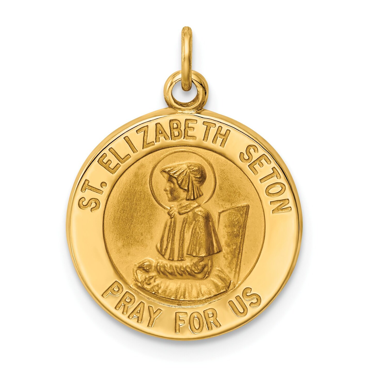 14K Yellow Gold Saint Elizabeth Seton Medal Charm
