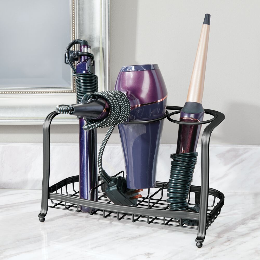 mDesign Bath Countertop Hair Care Styling Tool Organizer Holder