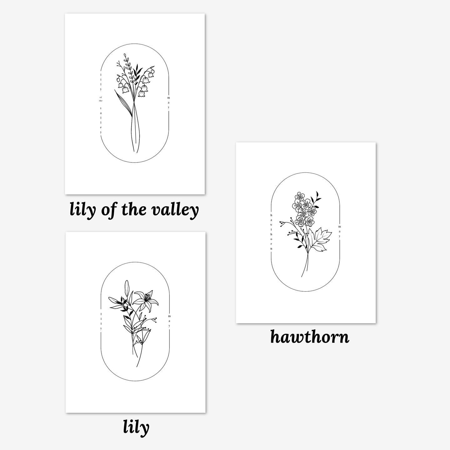 Lily of the Valley & Hawthorn Tattoo Design