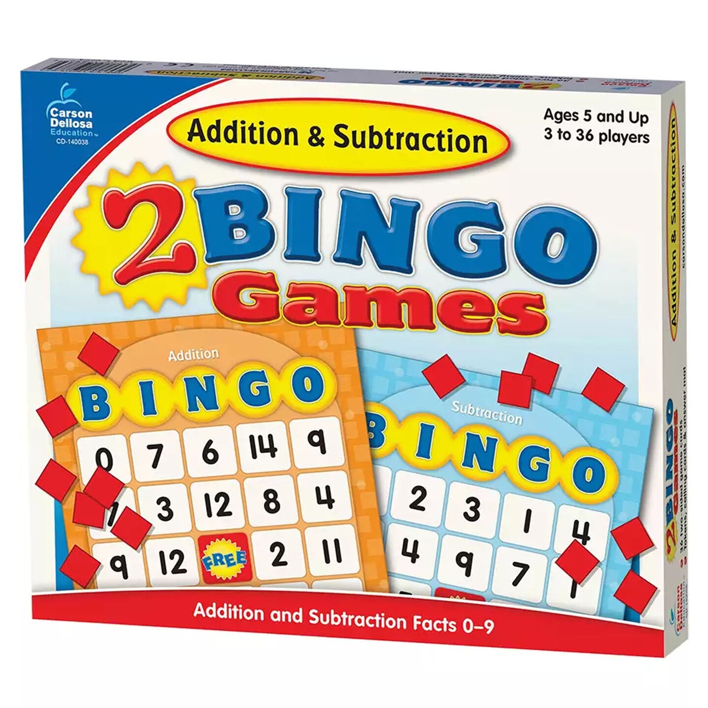 Addition &#x26; Subtraction Bingo Board Game, Grade K-2