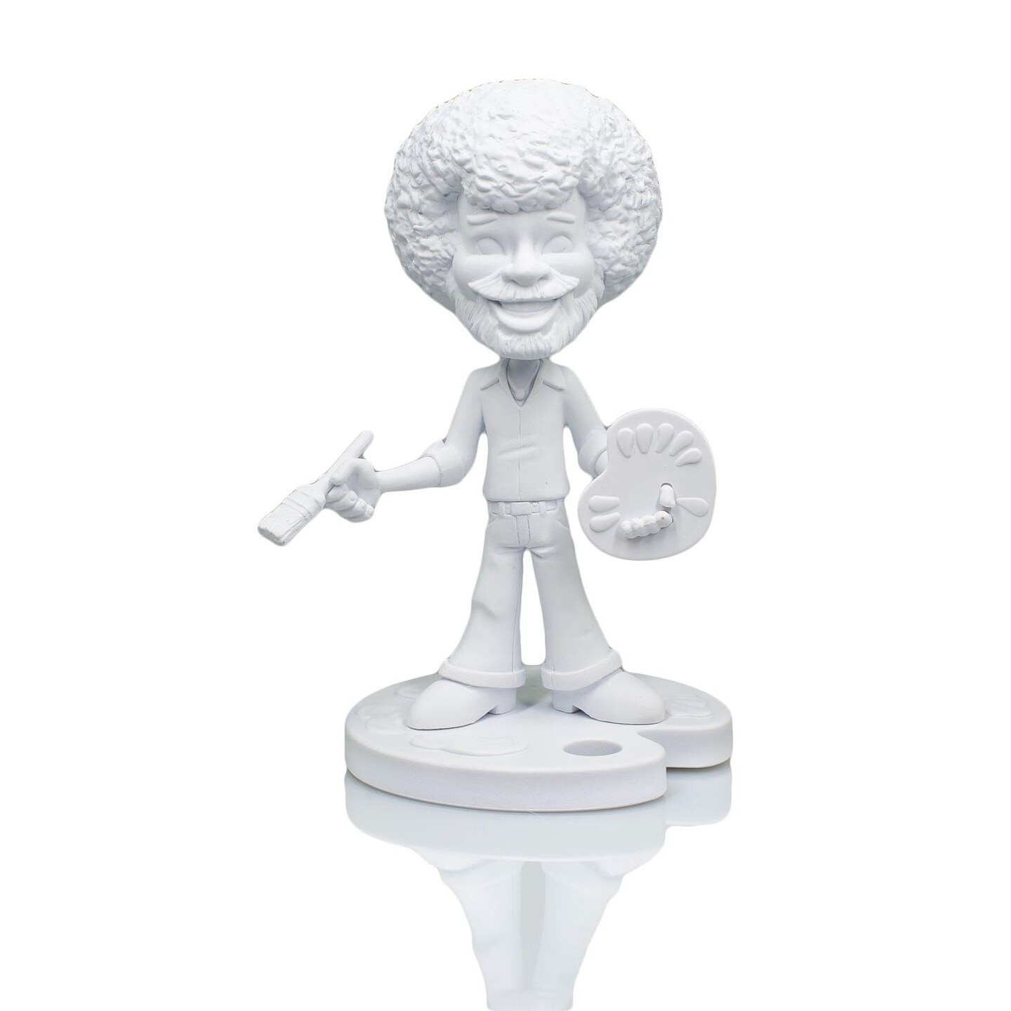TOONIES &#x22;PAINT YOUR OWN&#x22; BOB ROSS 6.5&#x22; VINYL FIGURE COLLECTIBLE | WHITE VARIANT