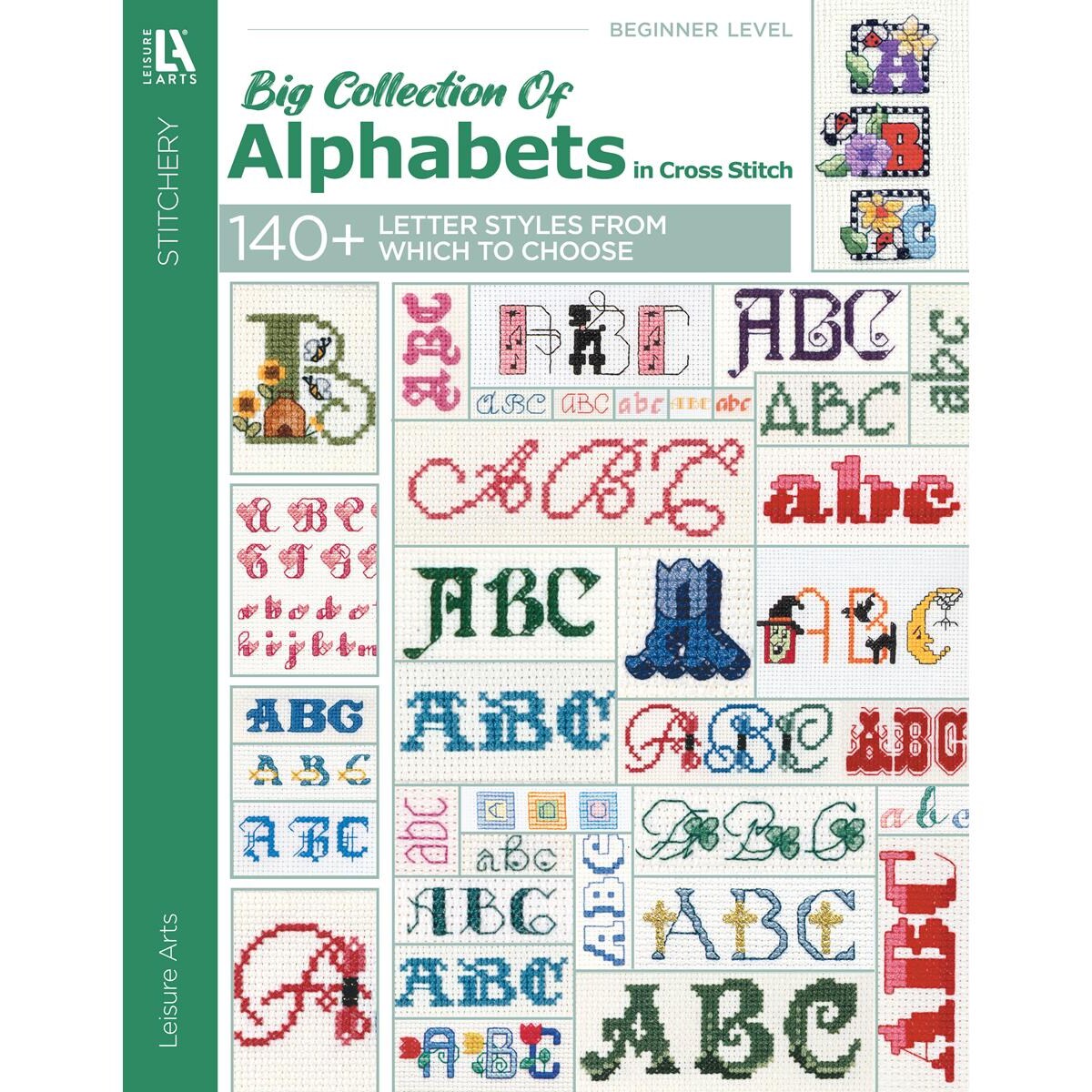 Leisure Arts A Big Collection Of Alphabets Book, Cross Stitch Alphabet Pattern Books, Cross Stitch Letters Bible, Alphabet Cross Stitch Kits, Cross Stitch Letter Patterns