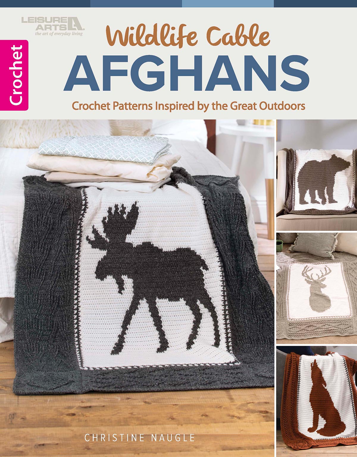 Leisure Arts Wildlife Cable Afghans Crochet Book