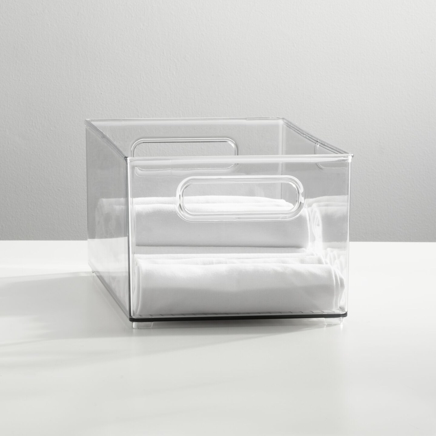 mDesign Plastic Home Closet Storage Organizer Bin with Handles