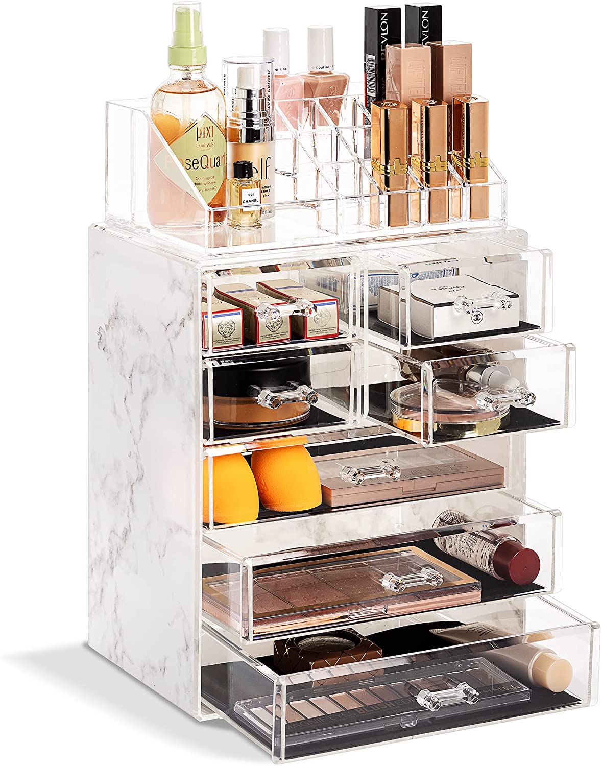 Sorbus Medium Makeup Organizer Set - (3 Large / 4 Small Drawers/Top Tray)