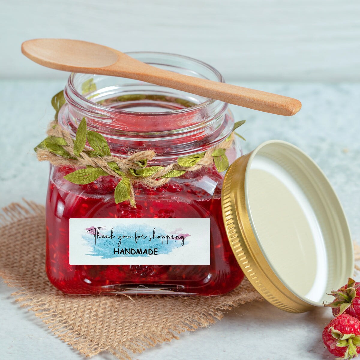 Wrapables 3" x 1" Small Business Thank You Stickers Roll, Sealing Stickers and Labels for Boxes, Envelopes, Bags, Packages