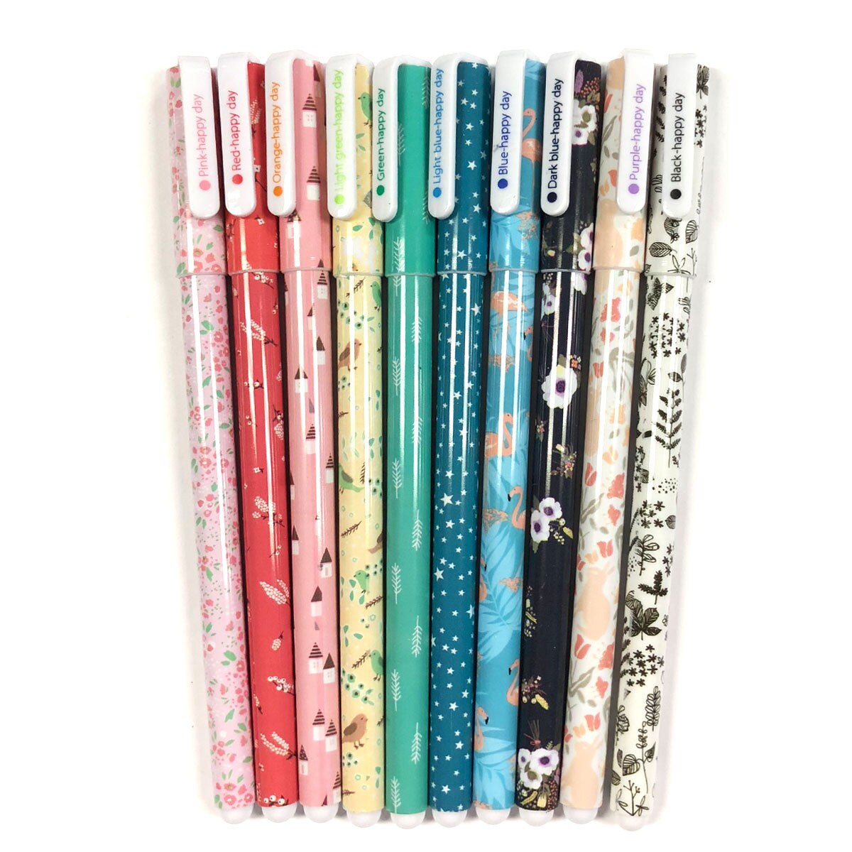 Wrapables Cute Novelty Gel Ink Pens, 0.5mm Fine Point (Set of 10) for School, Office, Stationery, Cartoon Animal Black Ink
