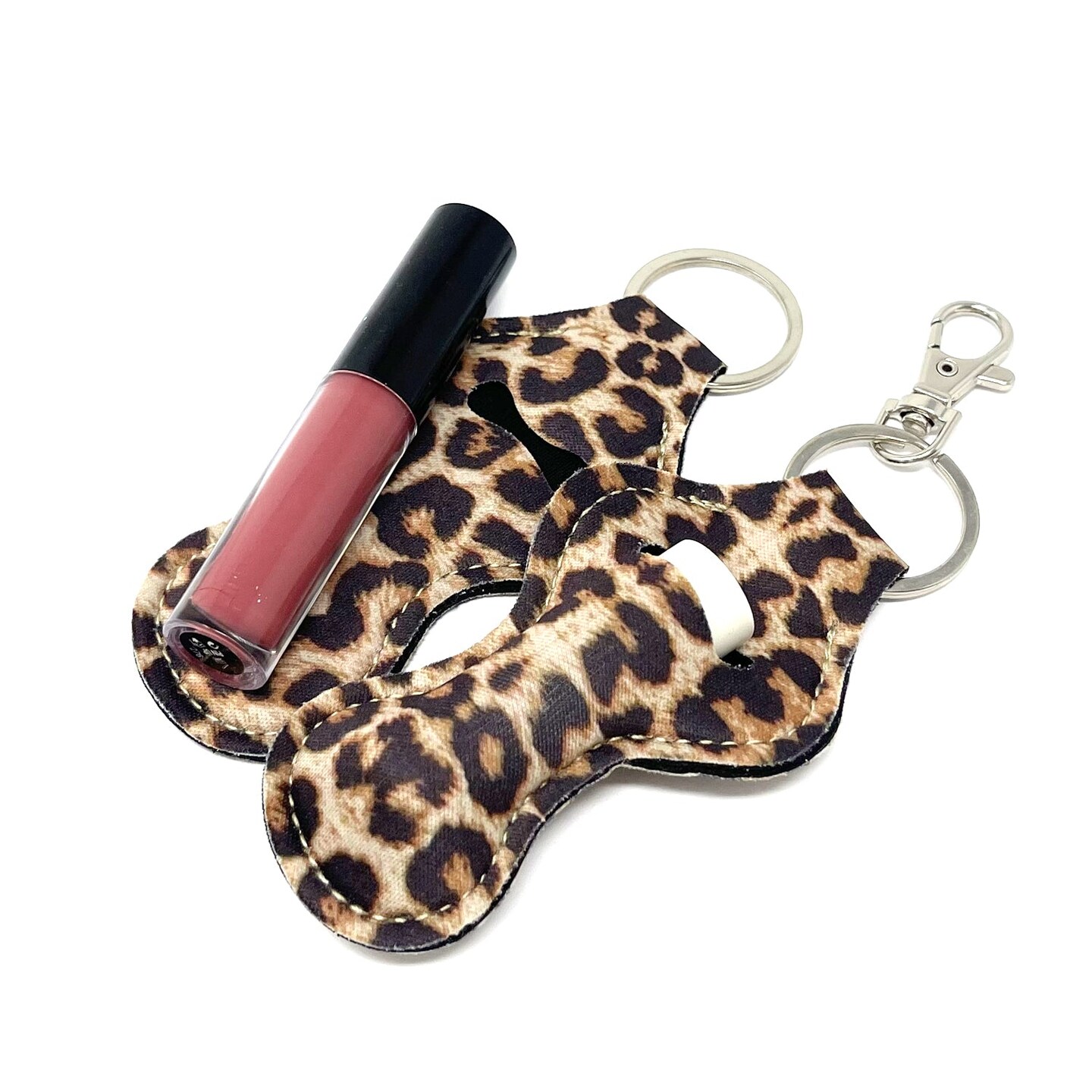 Wrapables 10 Pack Chapstick Holder Keychain with 10 Pieces Metal Clasps