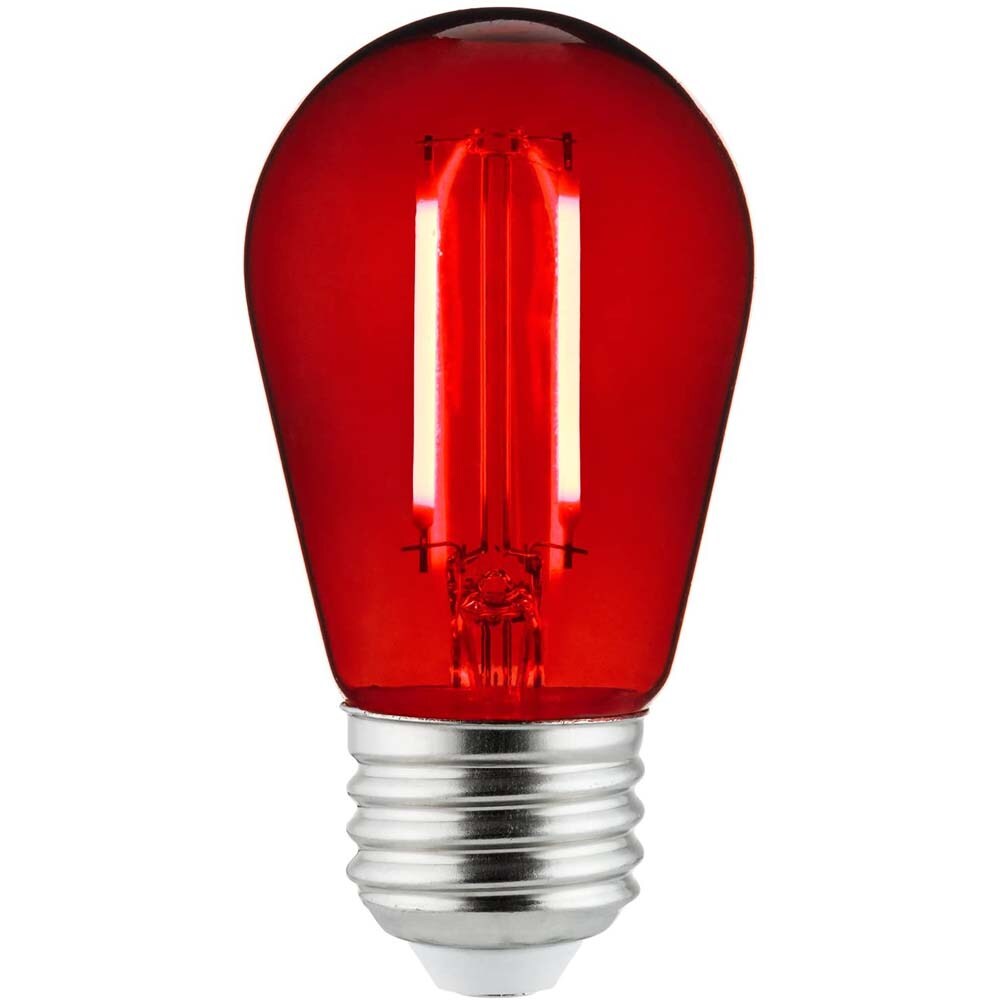 6Pk - 2 watts Red LED Filament S14 Sign Clear Dimmable Light Bulb