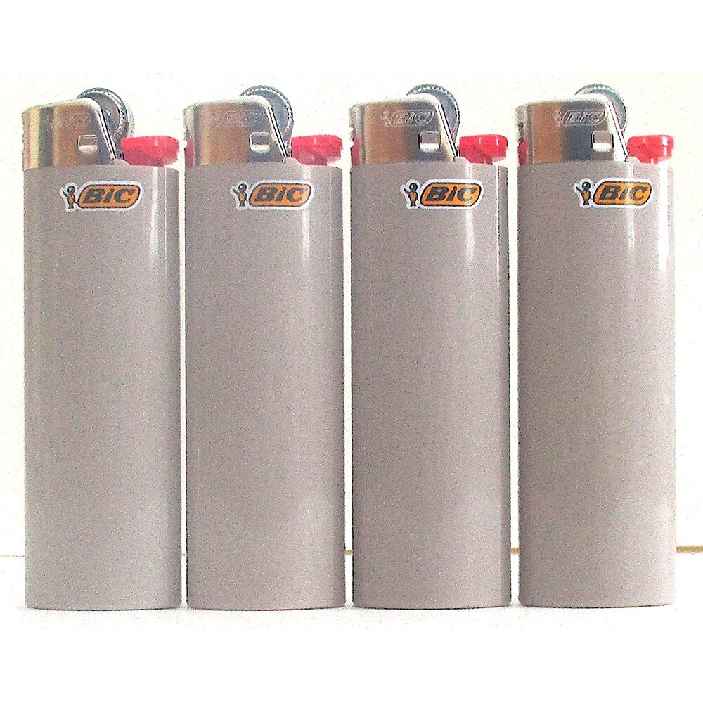 BIC   Charcoal Grey Full Size Lighters New Lot of 4
