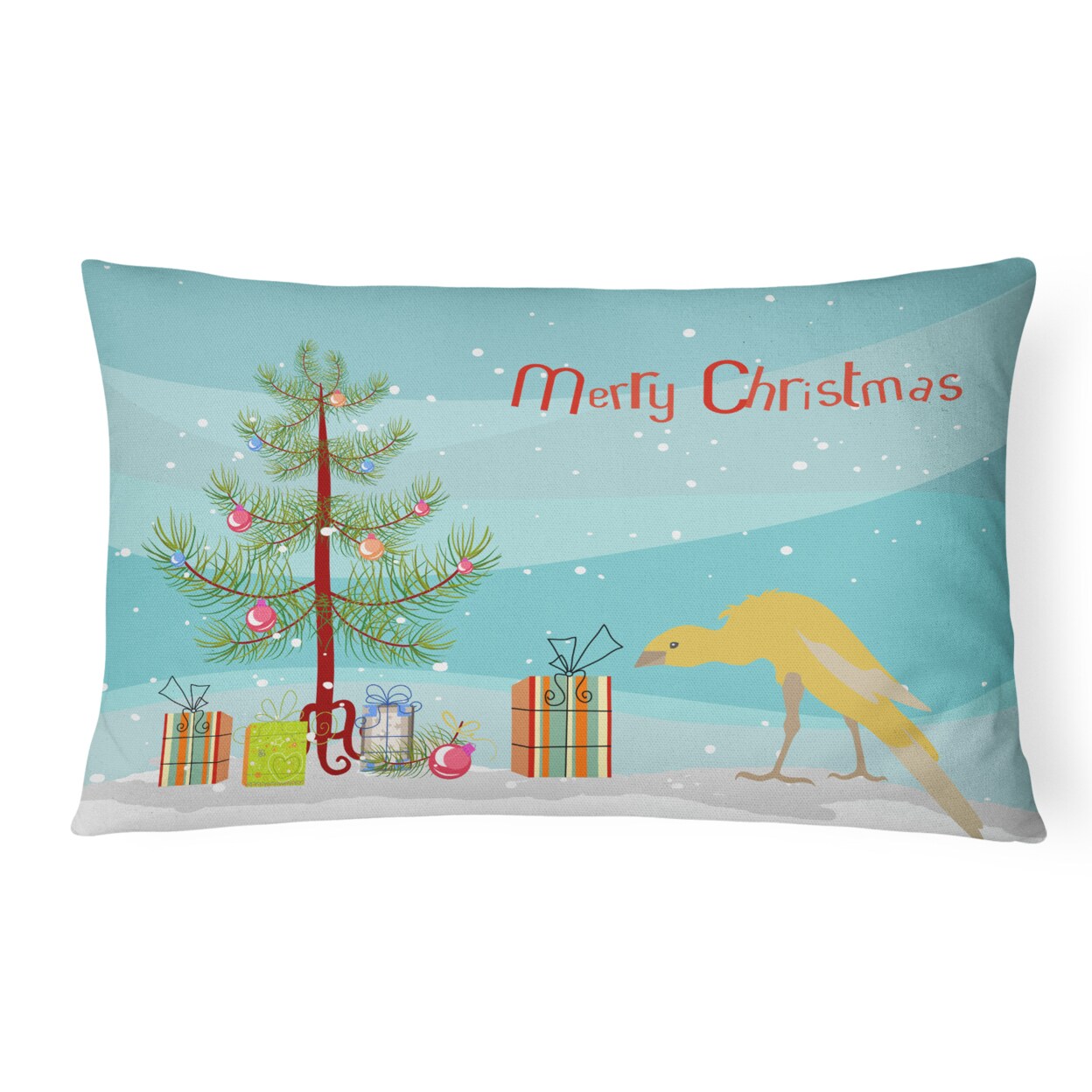 Caroline s Treasures Belgian Hunchback Canary Merry Christmas Canvas Fabric Decorative Pillow