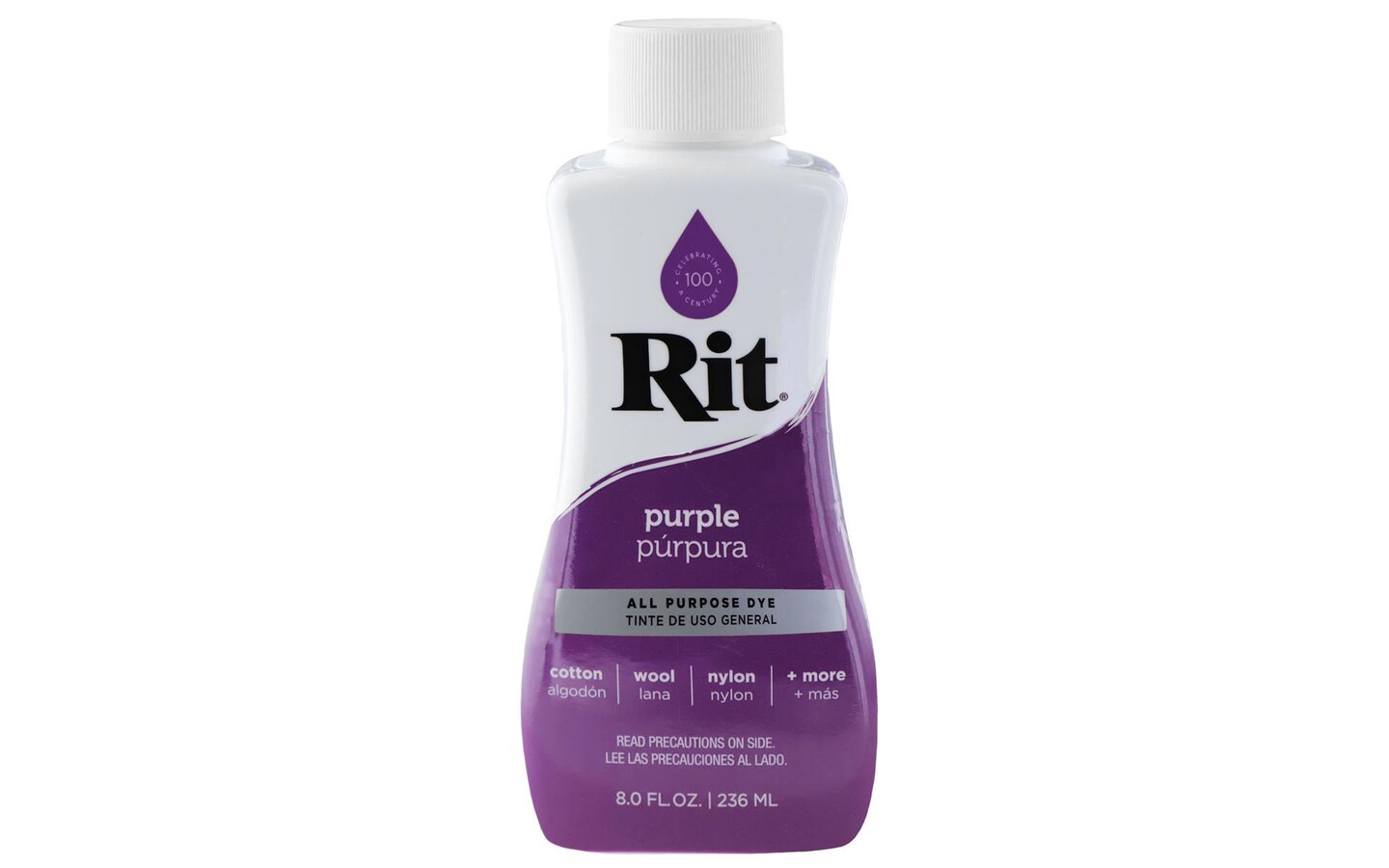 RIT PURPLE, All Purpose Liquid Fabric Dye 236ml (8 FL OZ)