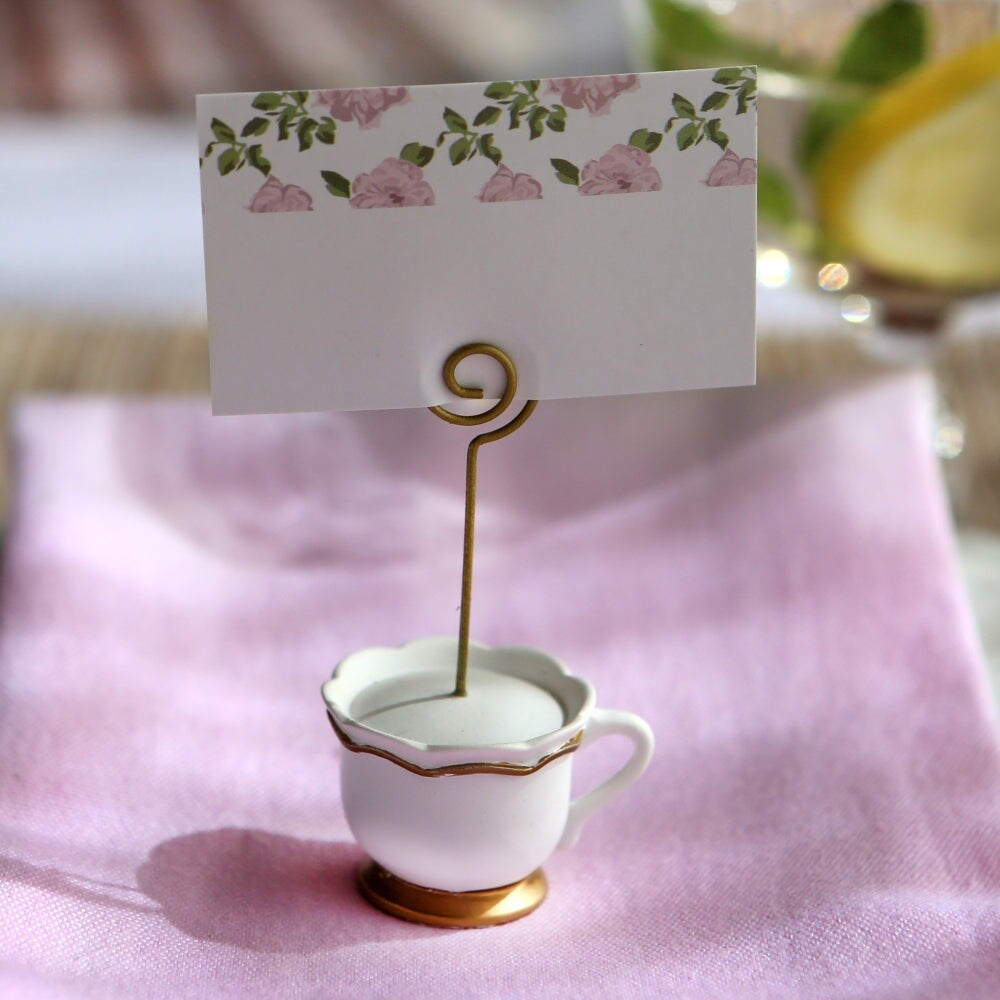 Kate Aspen Tea Time Whimsy Teapot and Teacup Place Card Holders, (6 Set of 6, 36 Pieces), Place Cards Included …