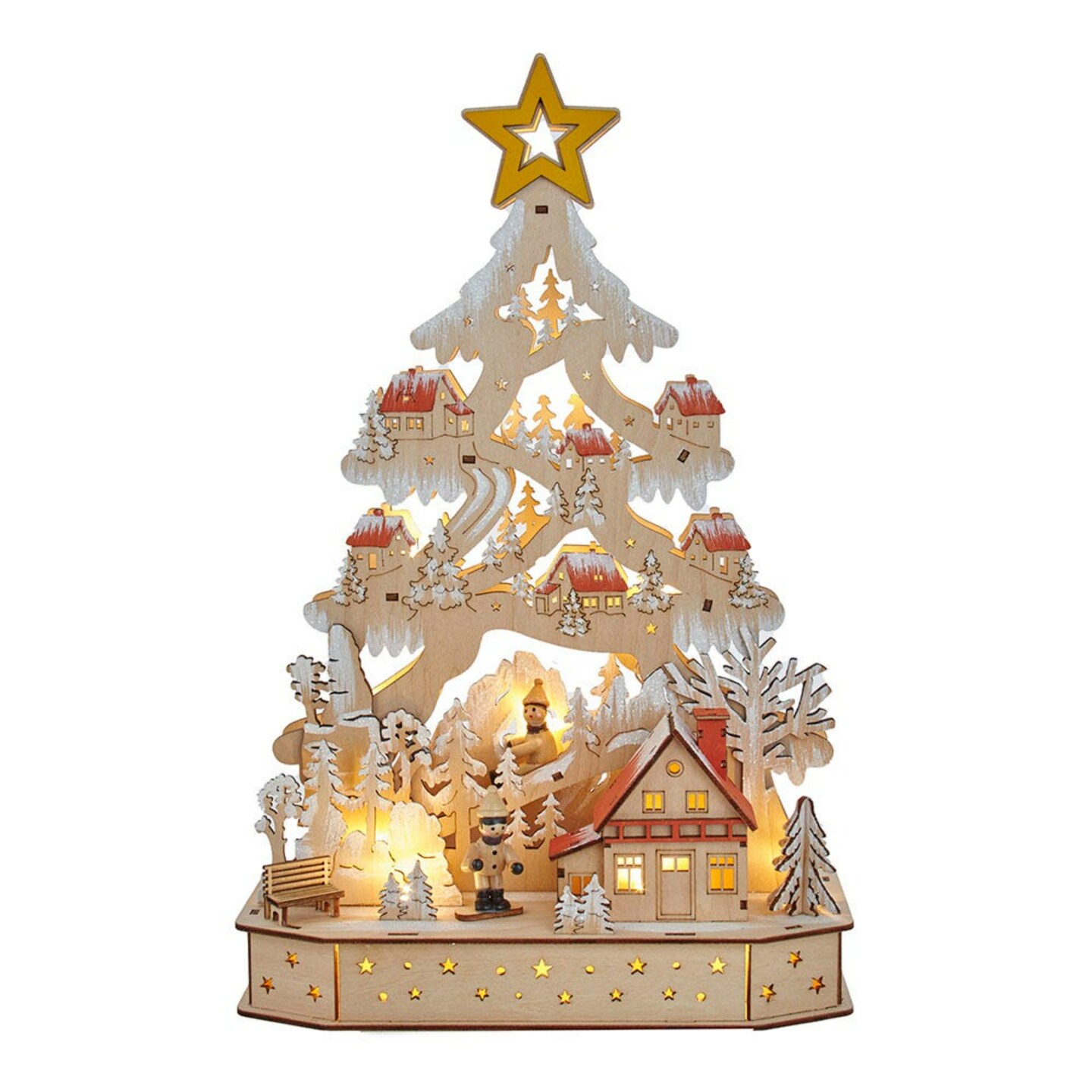 KSA 16" Battery Operated Lighted Christmas Tree Village Tabletop