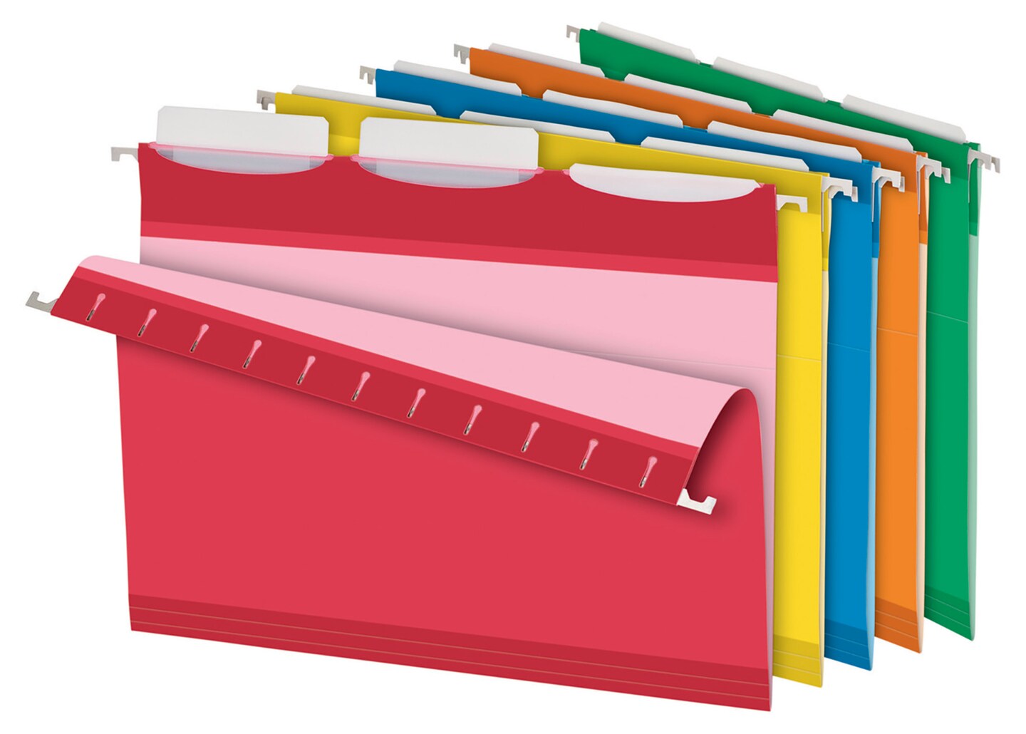 Pendaflex Ready-Tab Reinforced Hanging File Folders, Letter Size, 1/3 Cut Tabs, Assorted Colors, Set of 25