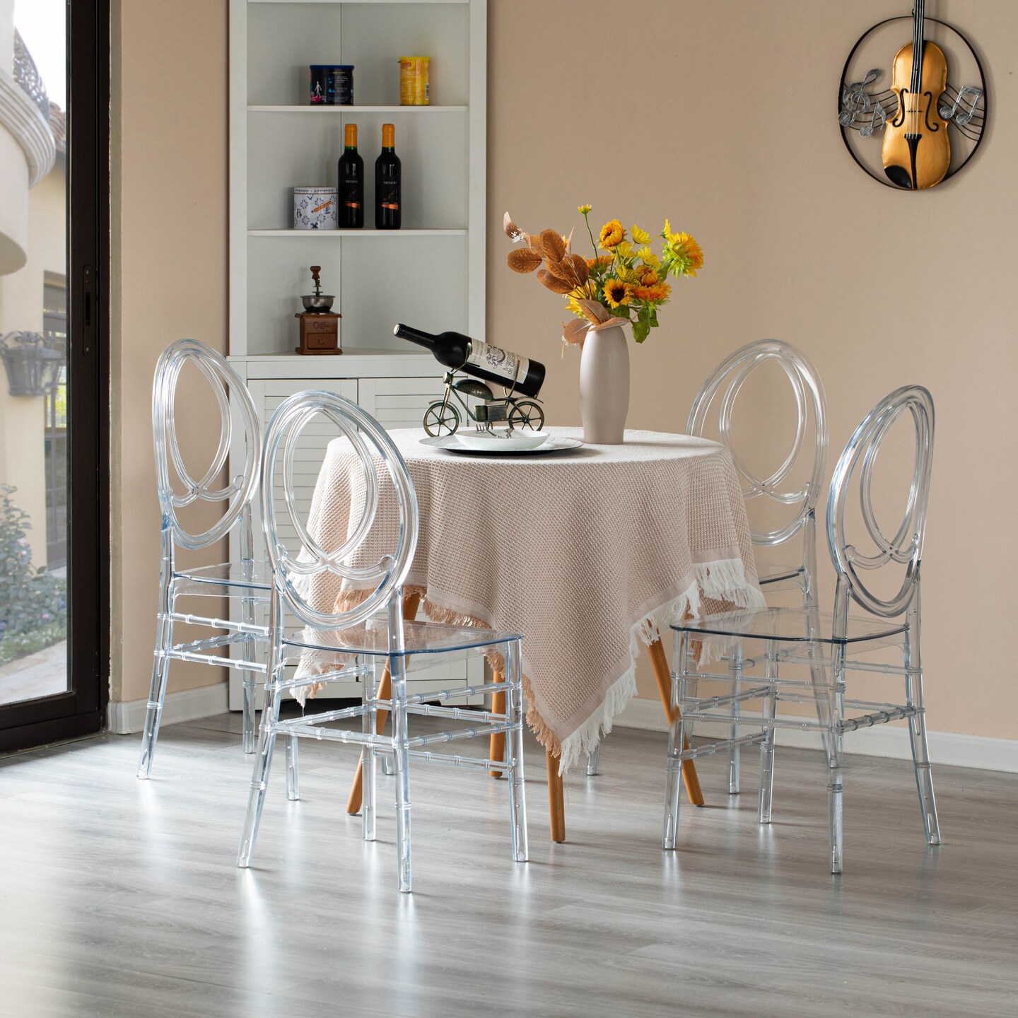 Modern Acrylic Phoenix Dining Chair, Stackable Transparent Party Chair, Crystal Clear Acrylic Chair for Events and Weddings