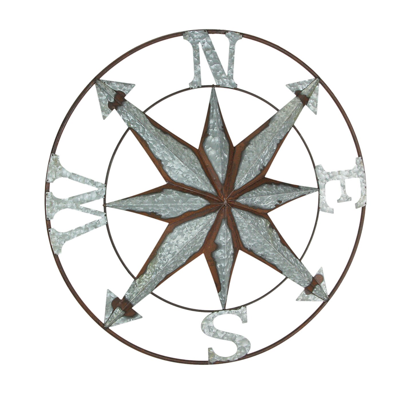 24 Inch Distressed Galvanized Metal Compass Rose Wall Hanging Home Decor Michaels