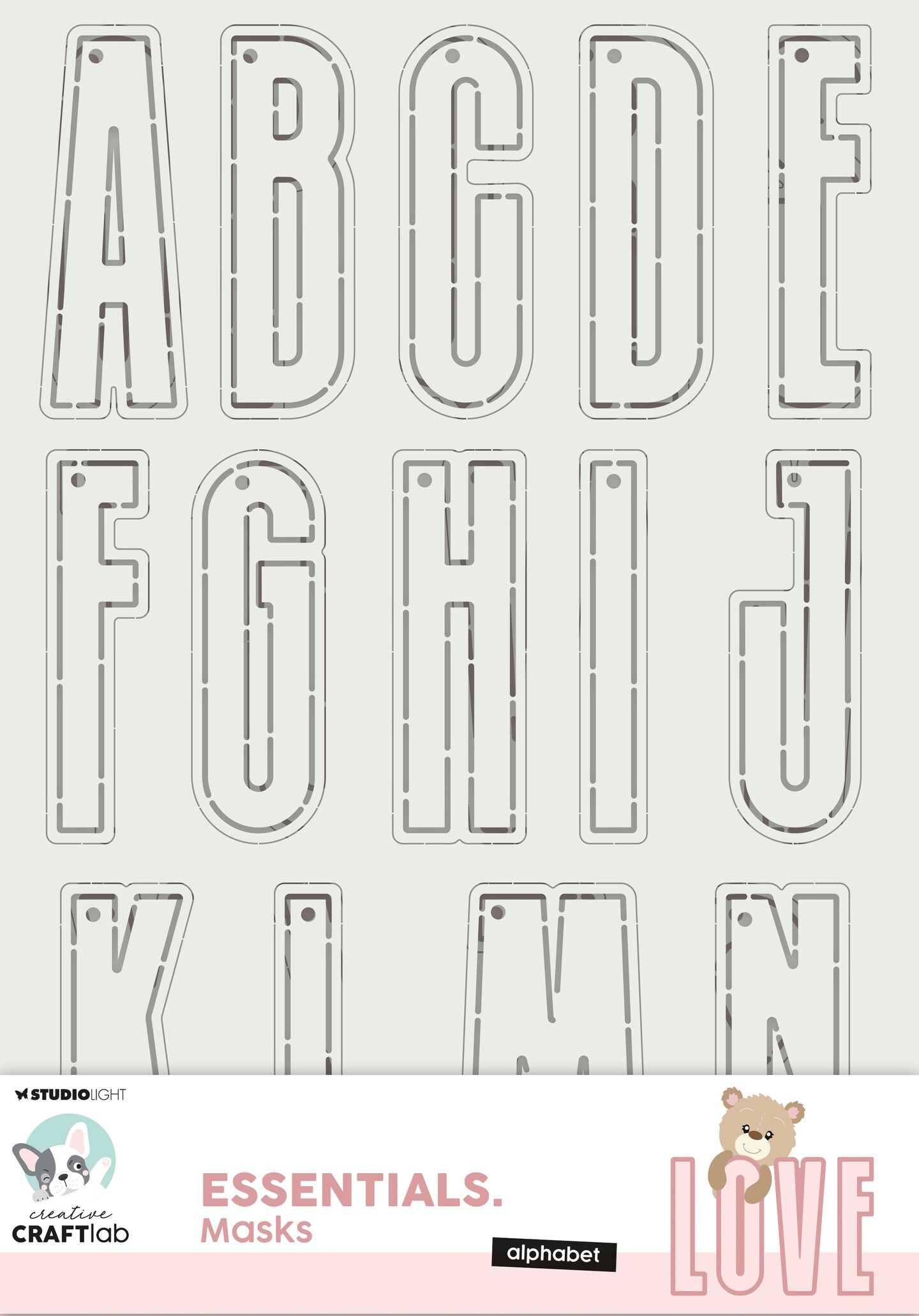 Studio Light Essentials 11.7&#x22;X8.25&#x22; Stencils-Nr. 524, Alphabet