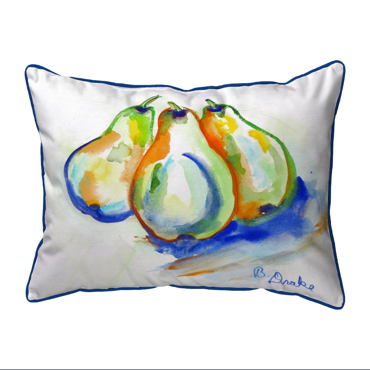 Betsy Drake Three Pears Indoor/Outdoor Extra Large Pillow 20x24