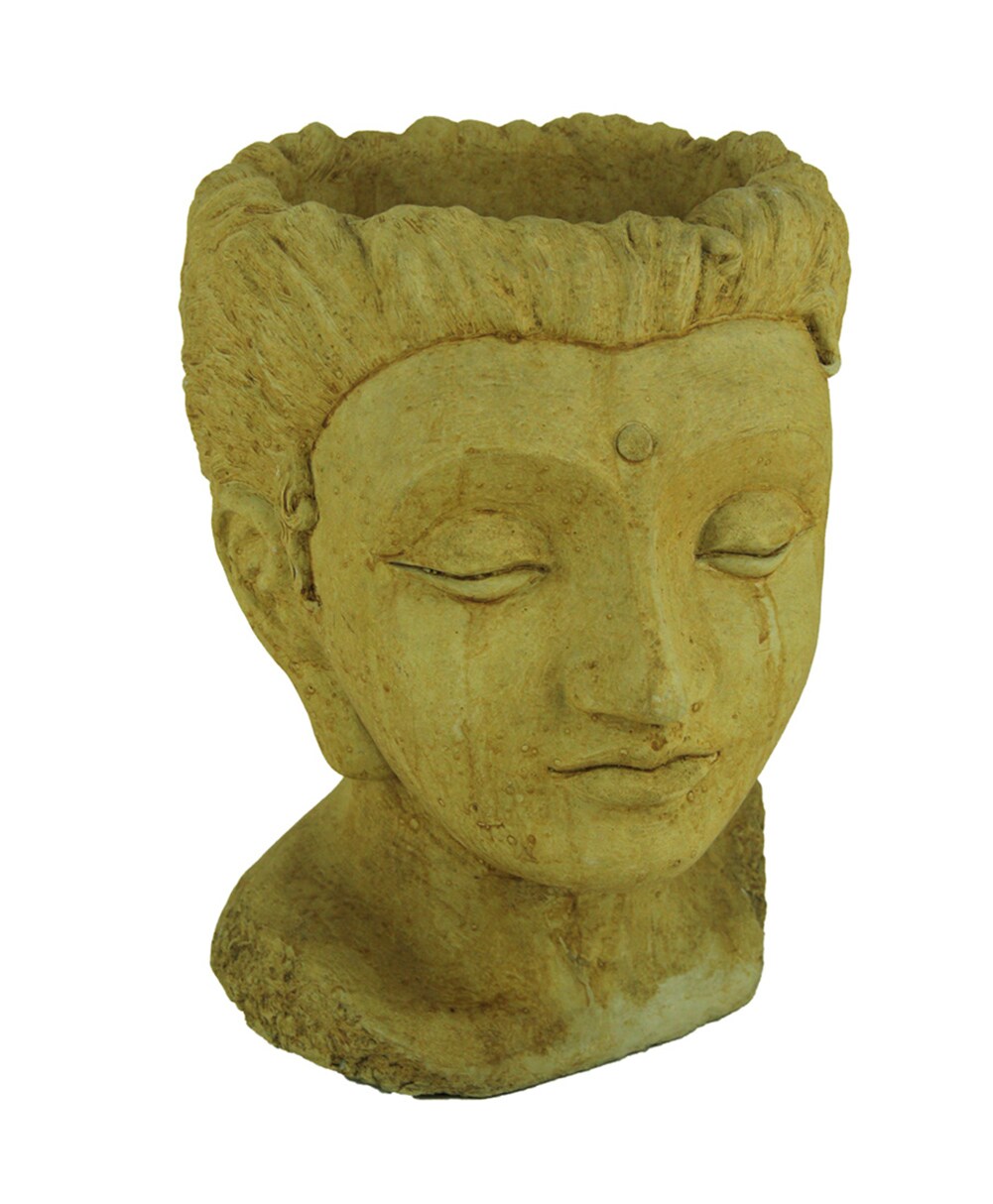 Designer Stone Harvest Yellow Jaipur Queen Head Concrete Planter