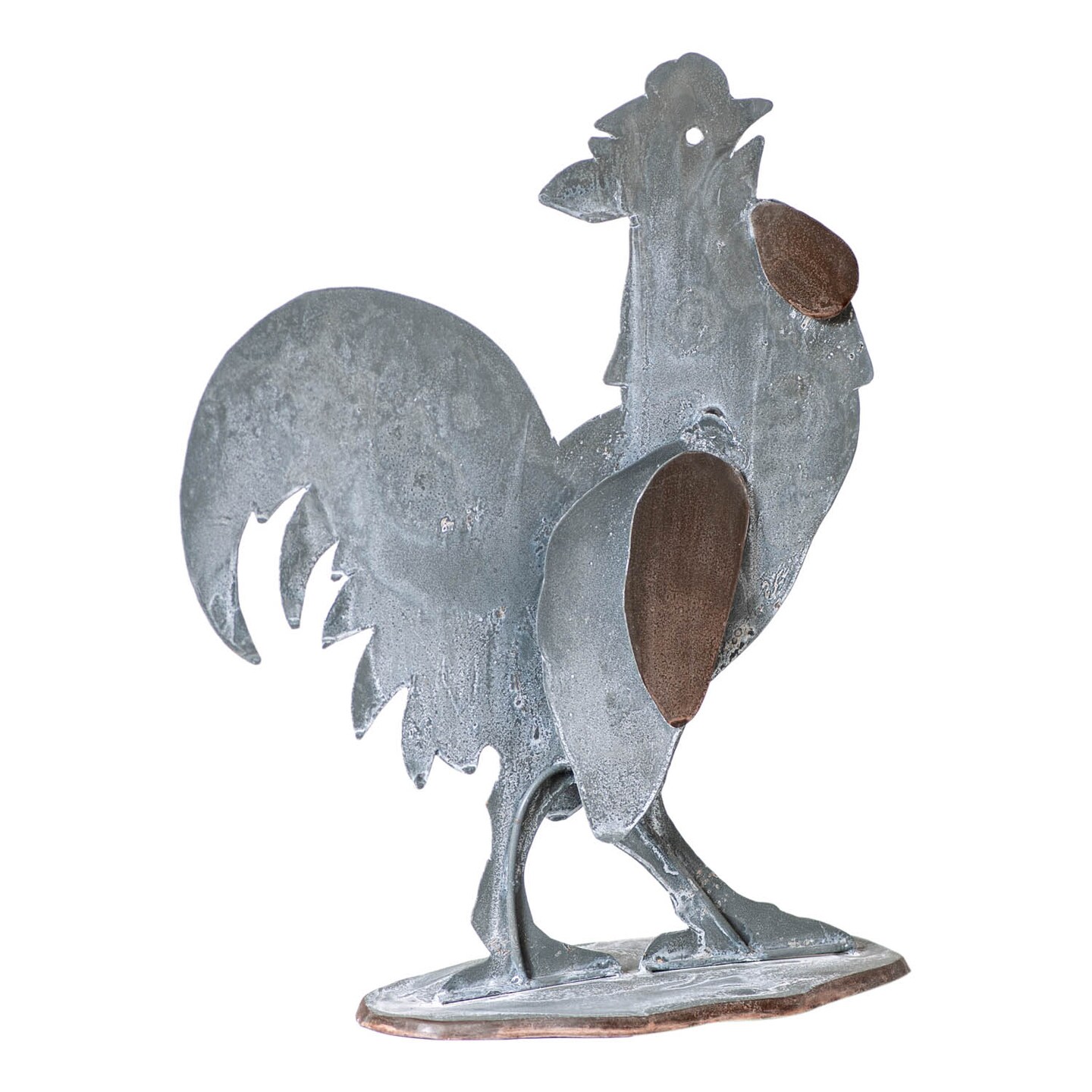 Irvins Country Tinware Metal Rooster in Weathered Zinc