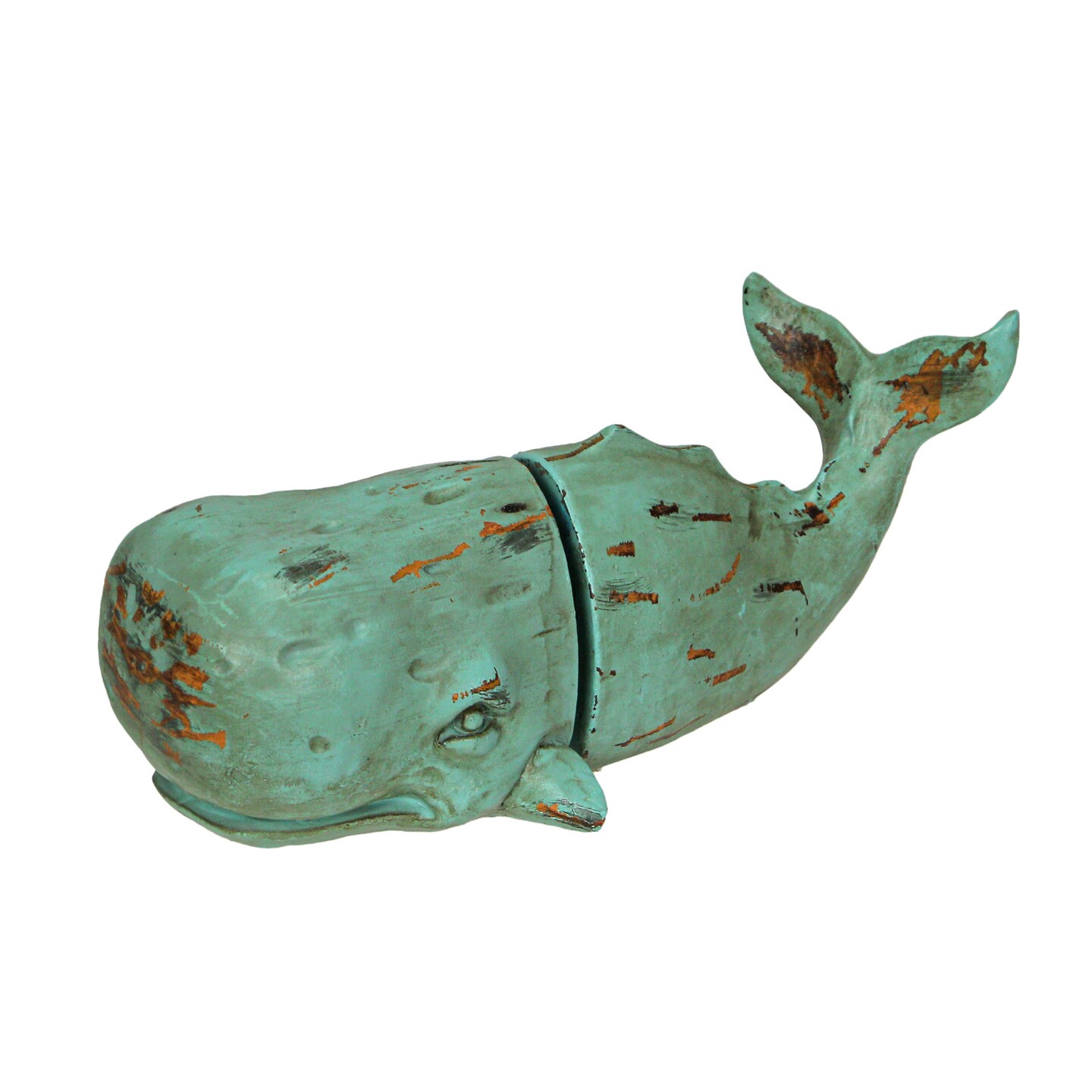 Verdigris Finish Whale Top and Tail Bookends Set of 2