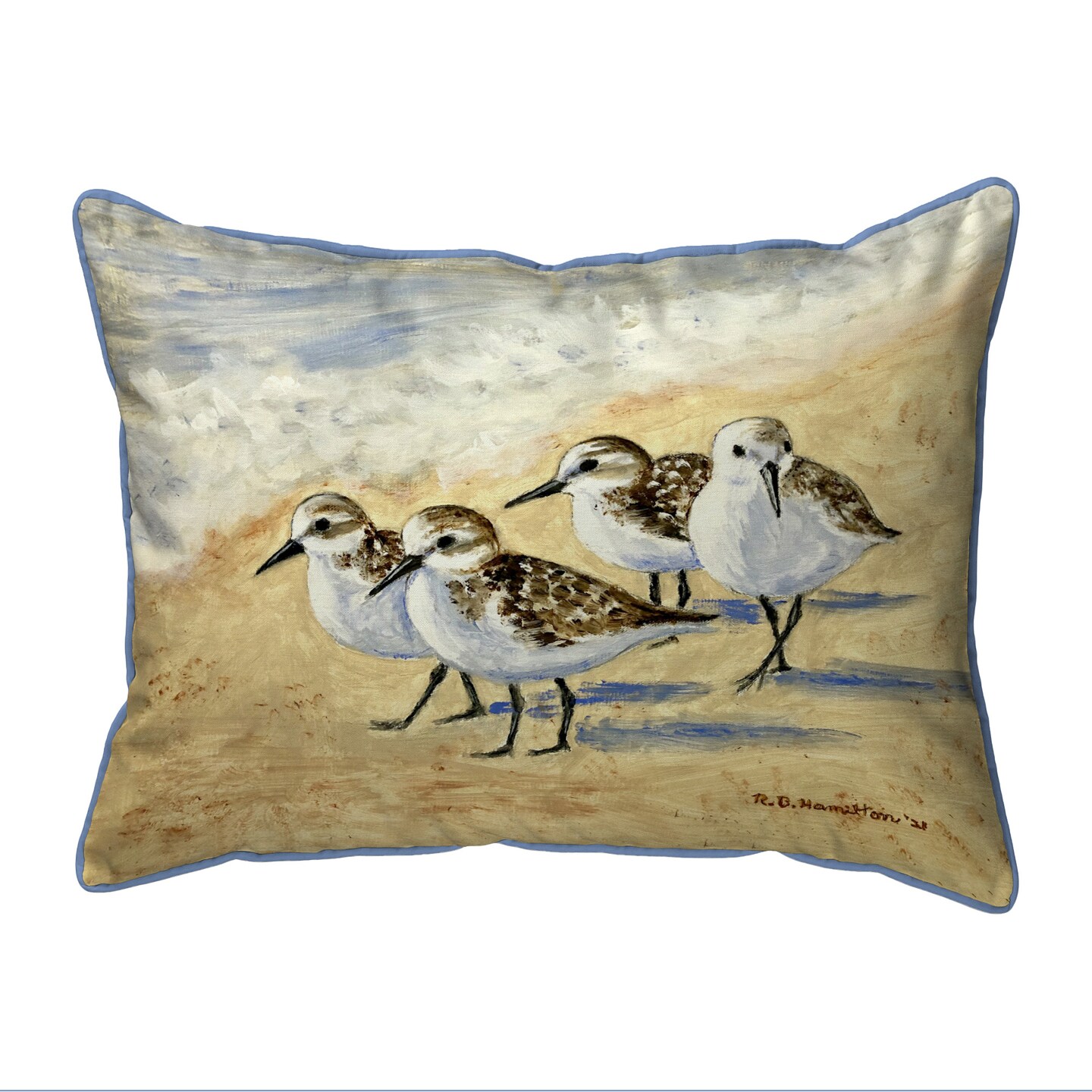 Betsy Drake Sanderlings Extra Large Zippered Pillows Indoor/Outdoor Pillow 22x22