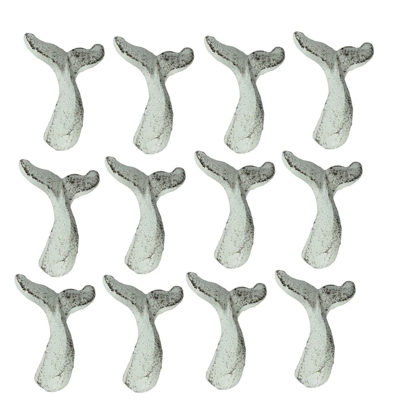 Cast Iron Whale Tail Drawer Pulls Cabinet Knobs Coastal Decor Handles Set of 12