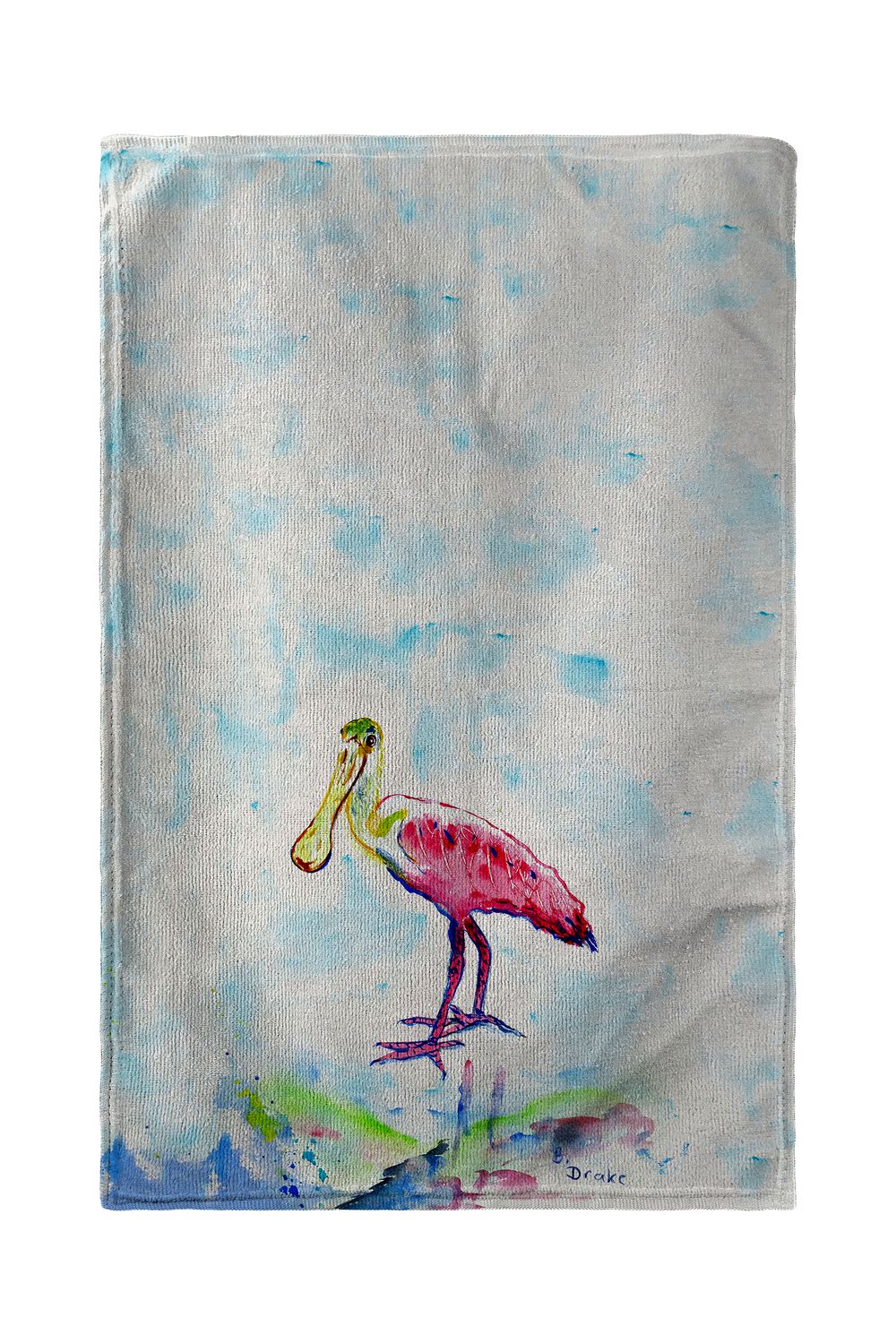 Betsy Drake Betsy&#x27;s Pink Spoonbill Beach Towel