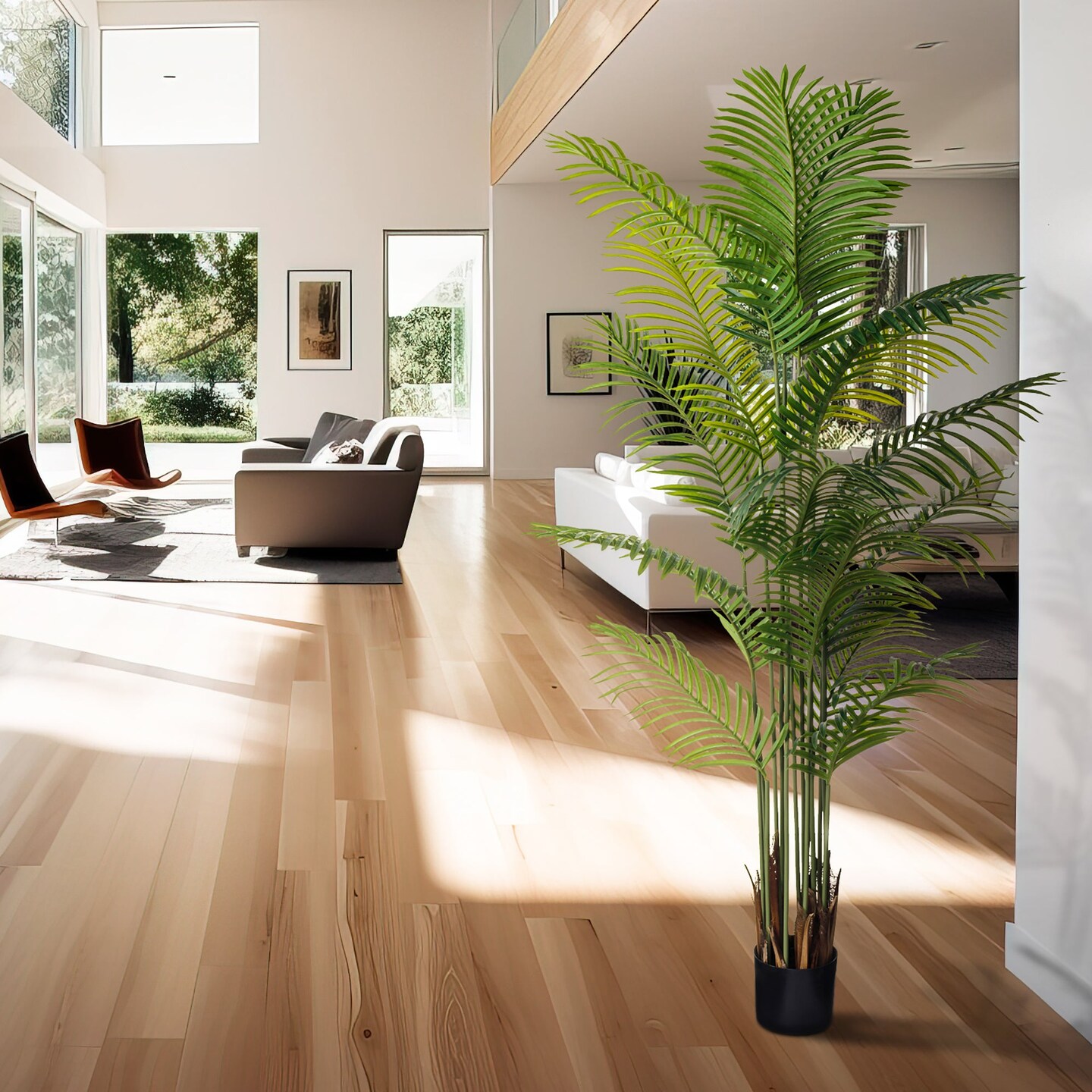 48&#x22; Artificial Palm Tree in Black Pot