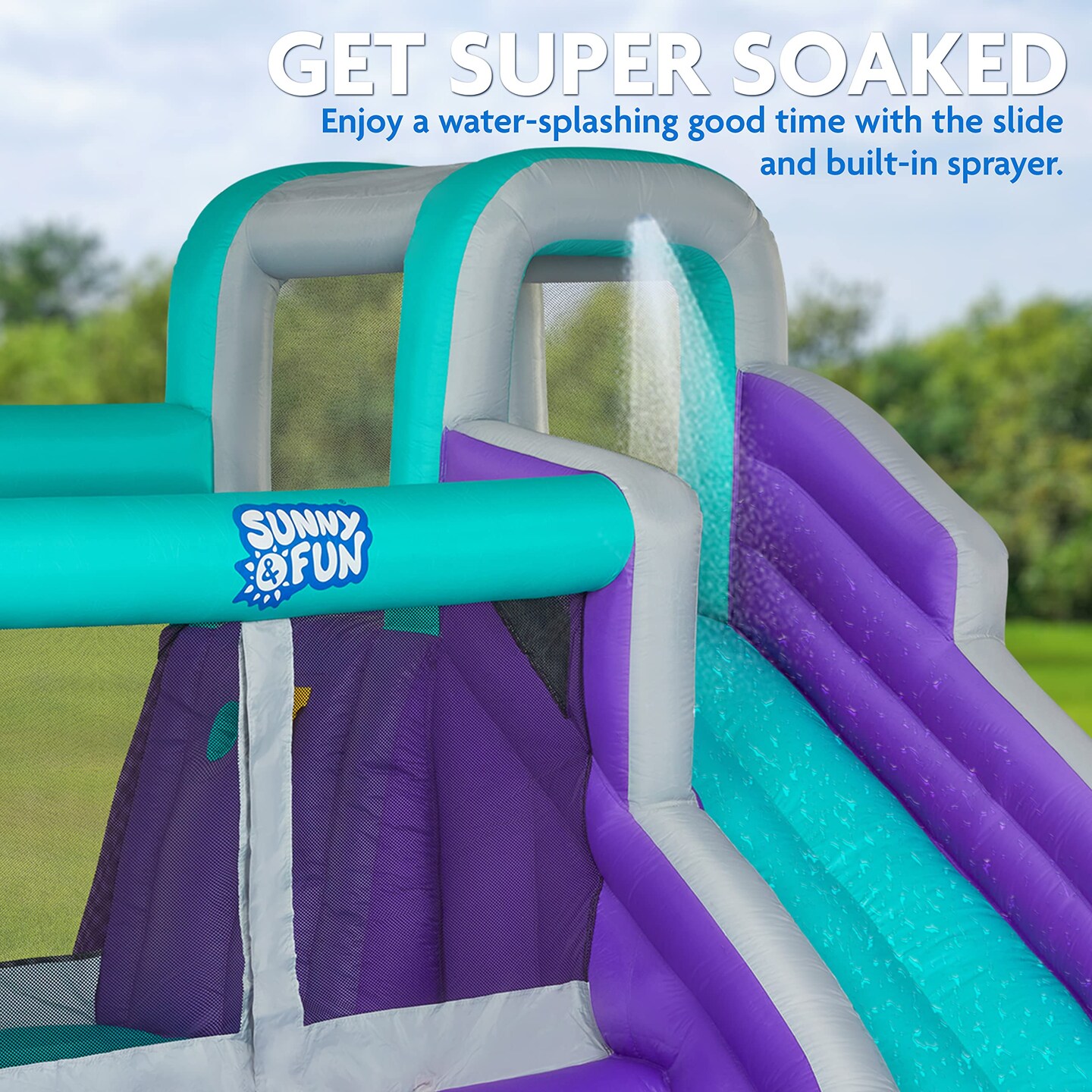 Sunny &#x26; Fun Small Inflatable Kids Backyard Water Slide Park